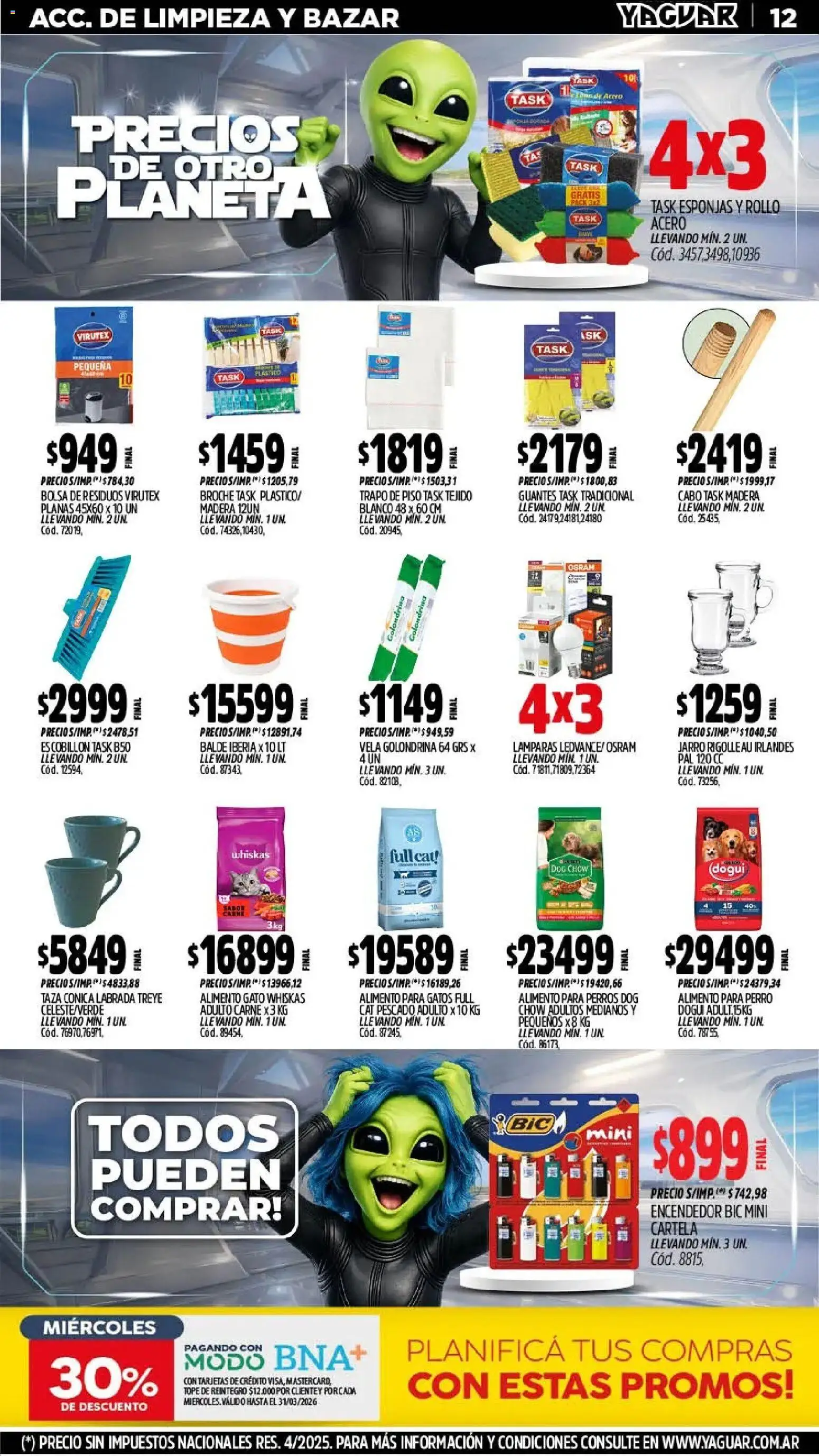 Yaguar - Oferta Semanal Jujuy │ válido desde el 02.03.2026 | Página: 12 | Productos: Trapo de piso, Vela, Taza, Escobillon