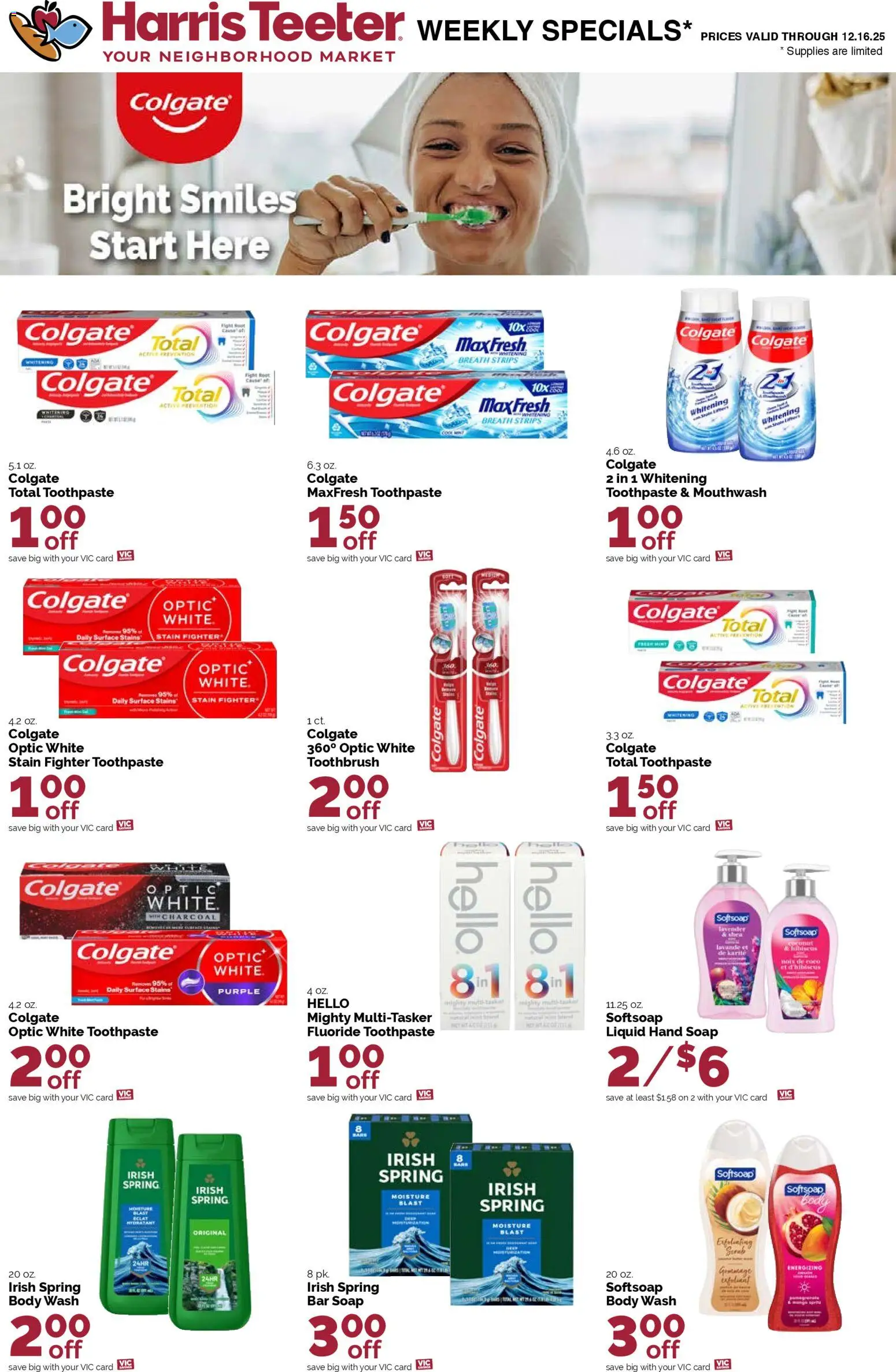 Harris Teeter Weekly Ad - valid from 10.12.2025 | Page: 17 | Products: Soap, Toothbrush, Mouthwash, Bar Soap