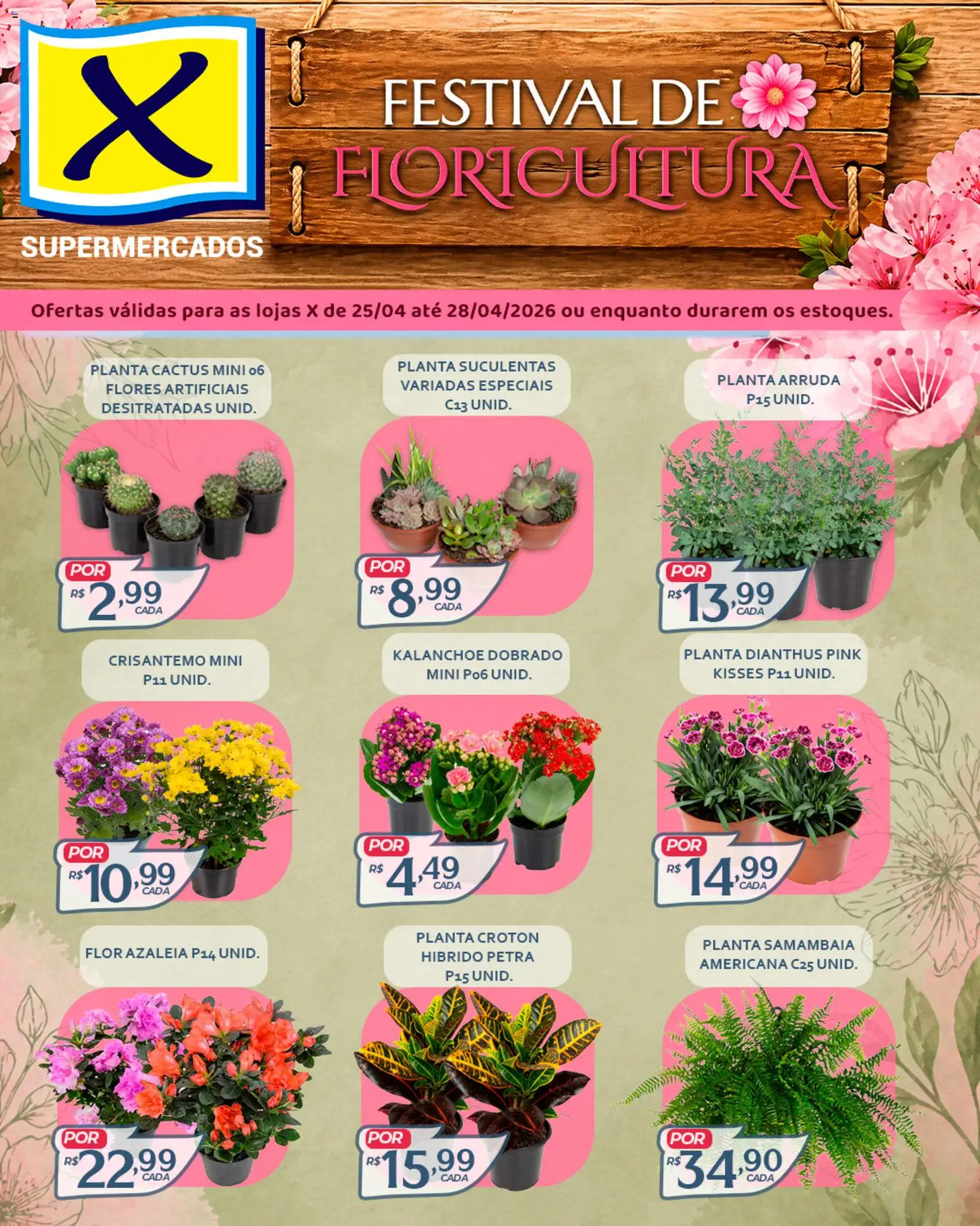 X Supermercados Folheto - válido de 25.04.2026 | Página: 1 | Produtos: Flores