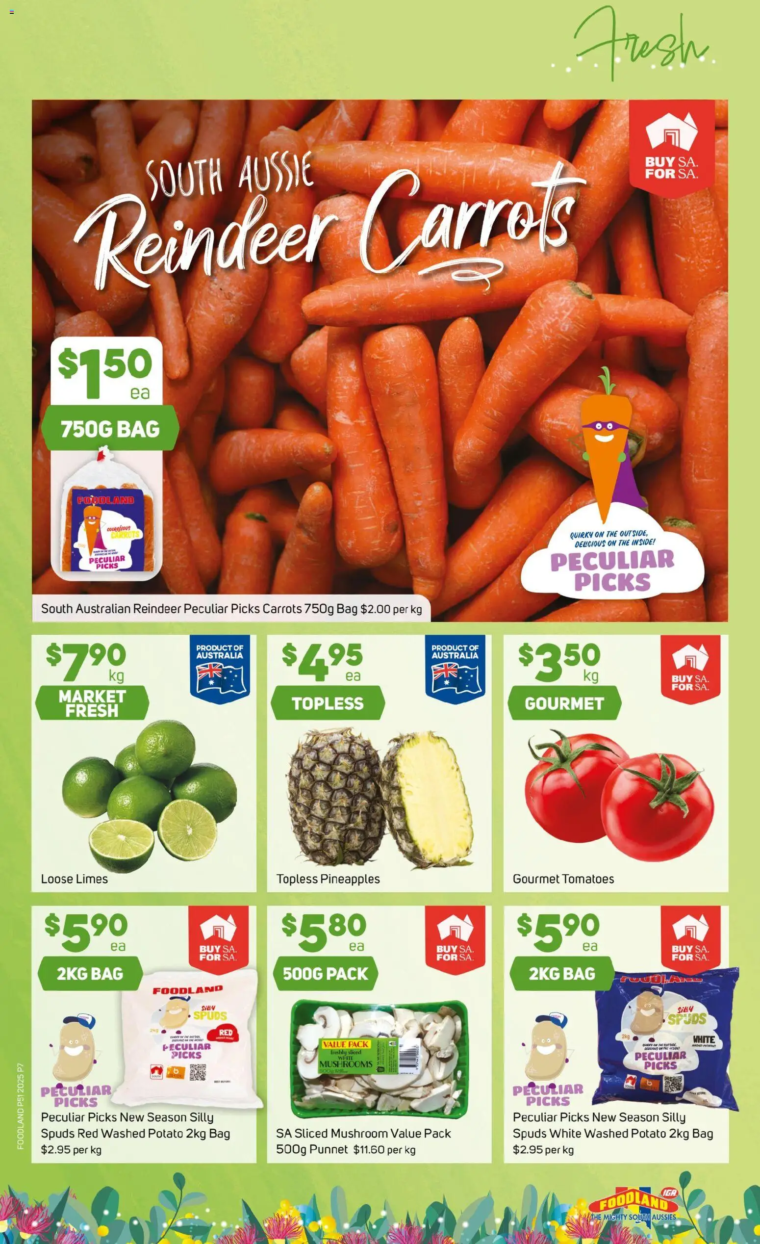 Foodland catalogue - valid from 17.12.2025 | Page: 7 | Products: Tomatoes, Mushrooms, Carrots, Bag