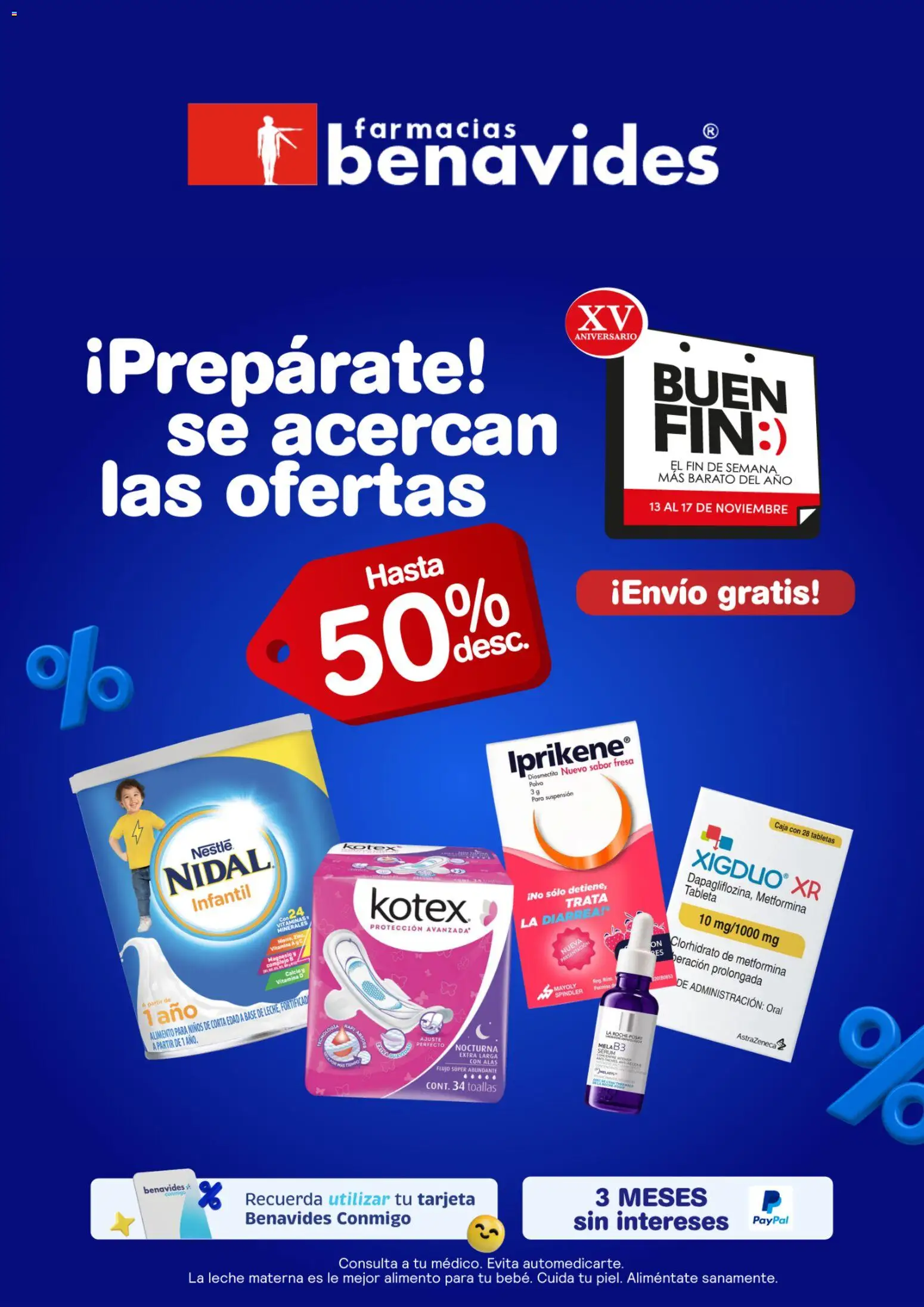 Nuevas ofertas de Farmacia Benavides válidas en toda la República Mexicana desde el 07.11.2025. ¡Encuentra las mejores ofertas en Farmacia Benavides Buen Fin aviso! | Página: 1 | Productos: Fresa, Serum, Leche, Vitaminas