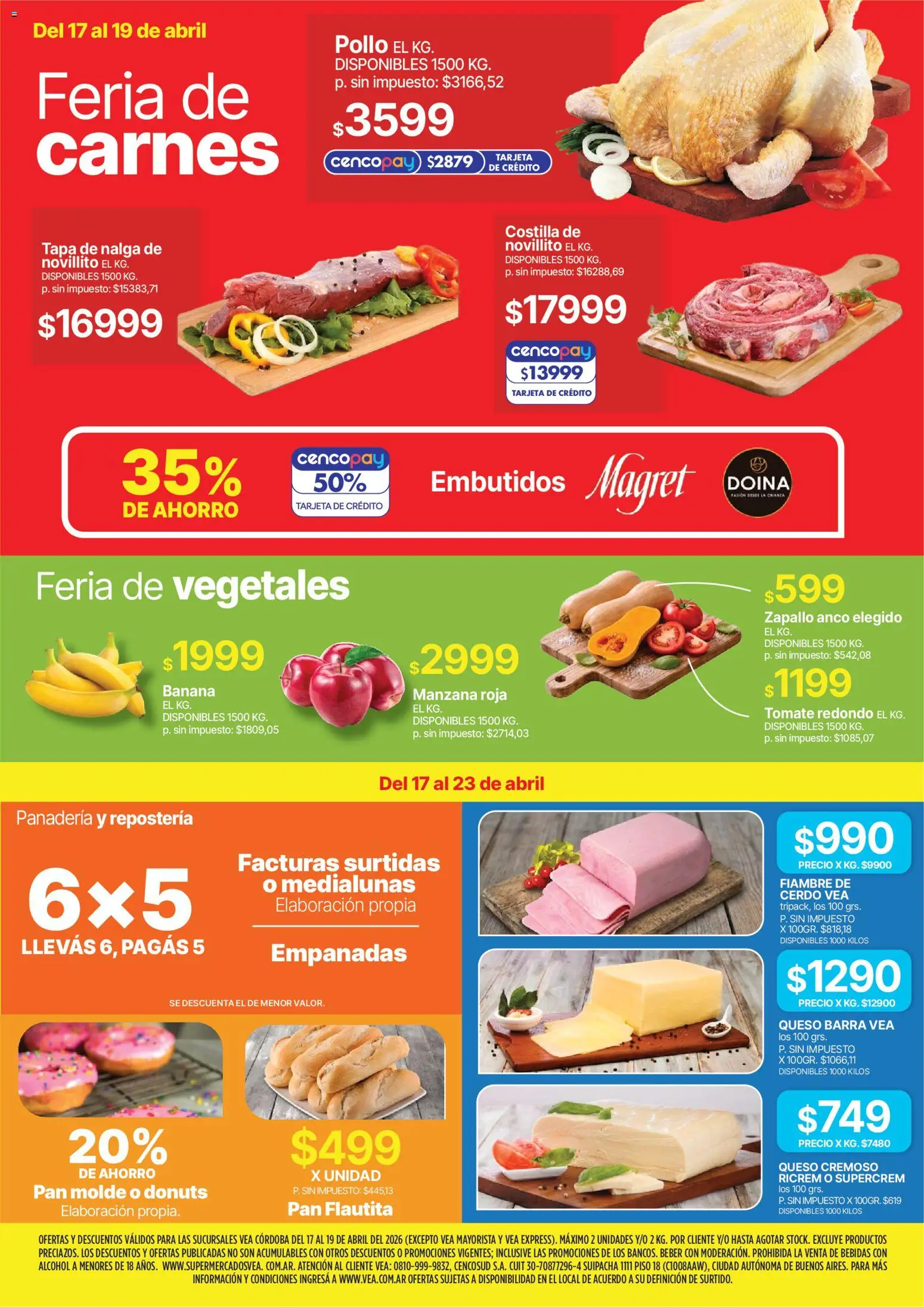 Vea - Ofertas fin de semana | Córdoba │ válido desde el 17.04.2026 | Página: 2 | Productos: Molde, Pollo, Banana, Pan