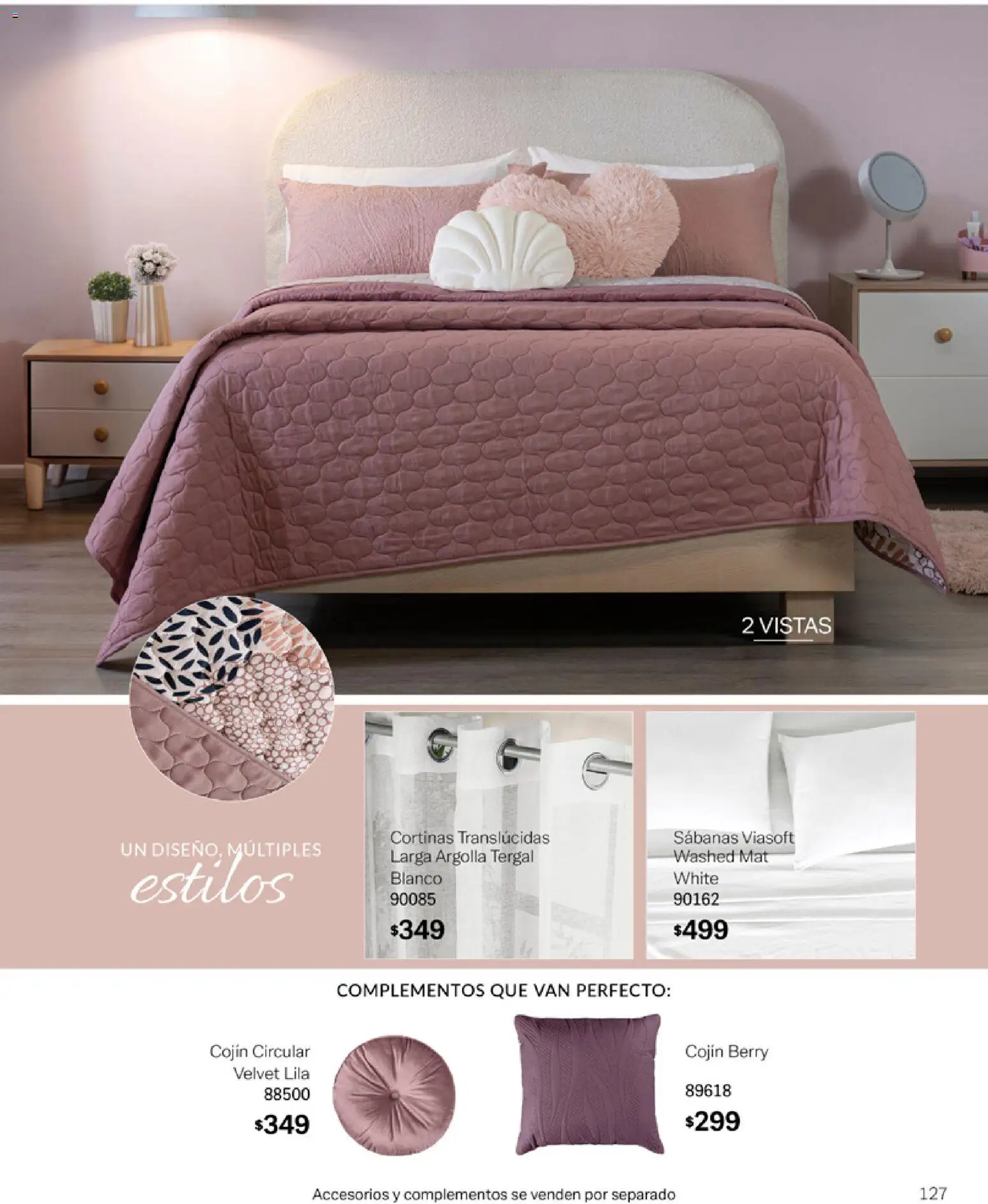 Nuevas ofertas de Vianney válidas en toda la República Mexicana desde el 06.03.2026. ¡Encuentra las mejores ofertas en Vianney catálogo Tu hogar, nuestra pasión! | Página: 129 | Productos: Sabanas, Cortinas