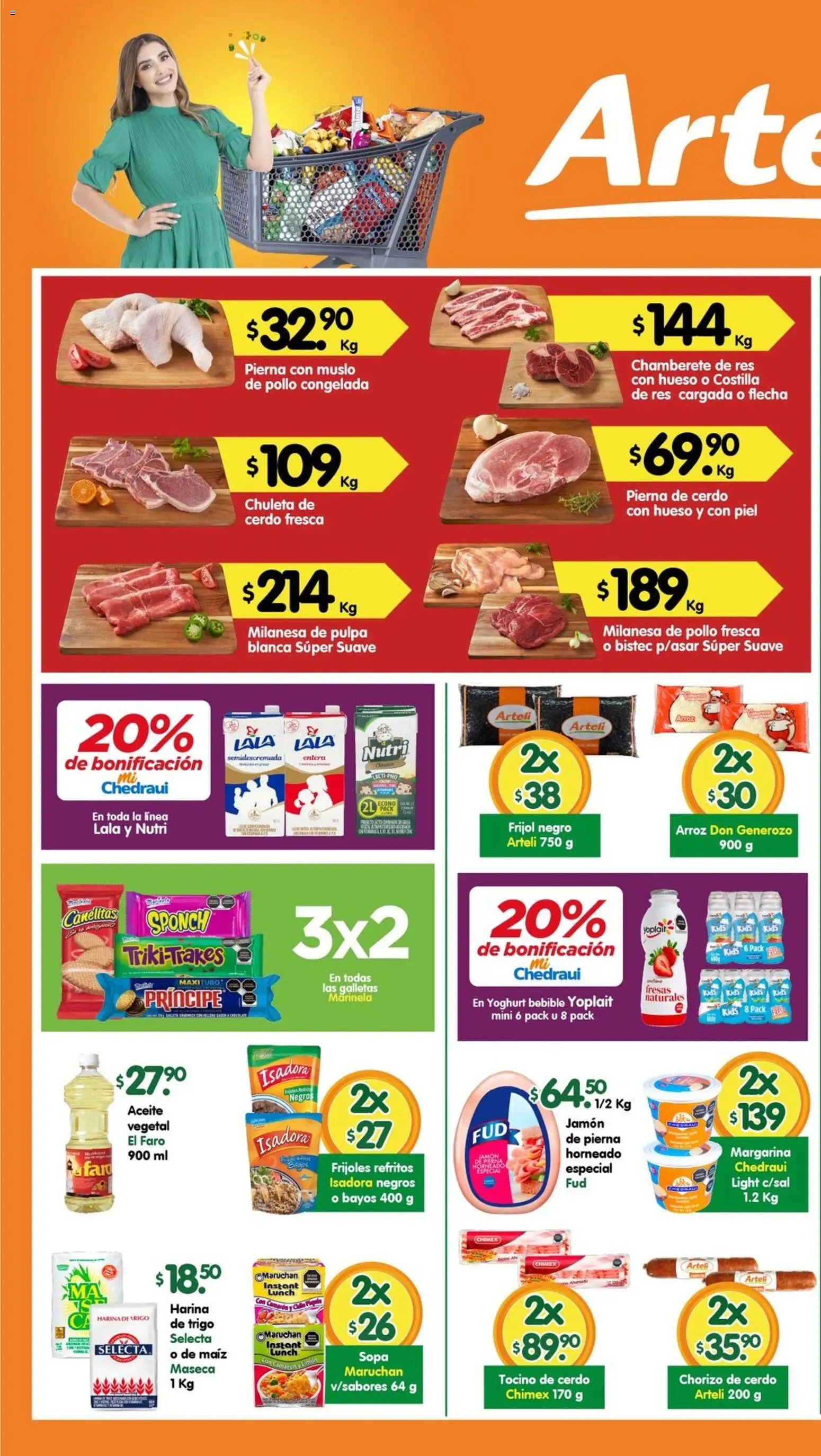 Nuevas ofertas de Arteli válidas en toda la República Mexicana desde el 19.01.2026. ¡Encuentra las mejores ofertas en Arteli folleto Valles! | Página: 1 | Productos: Tocino, Cerdo, Res, Chorizo