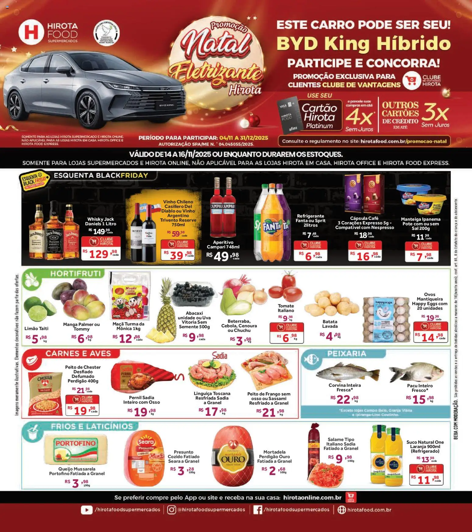 Hirota Food Folheto - válido de 14.11.2025 | Página: 1 | Produtos: Café, Salame, Mortadela, Refrigerante