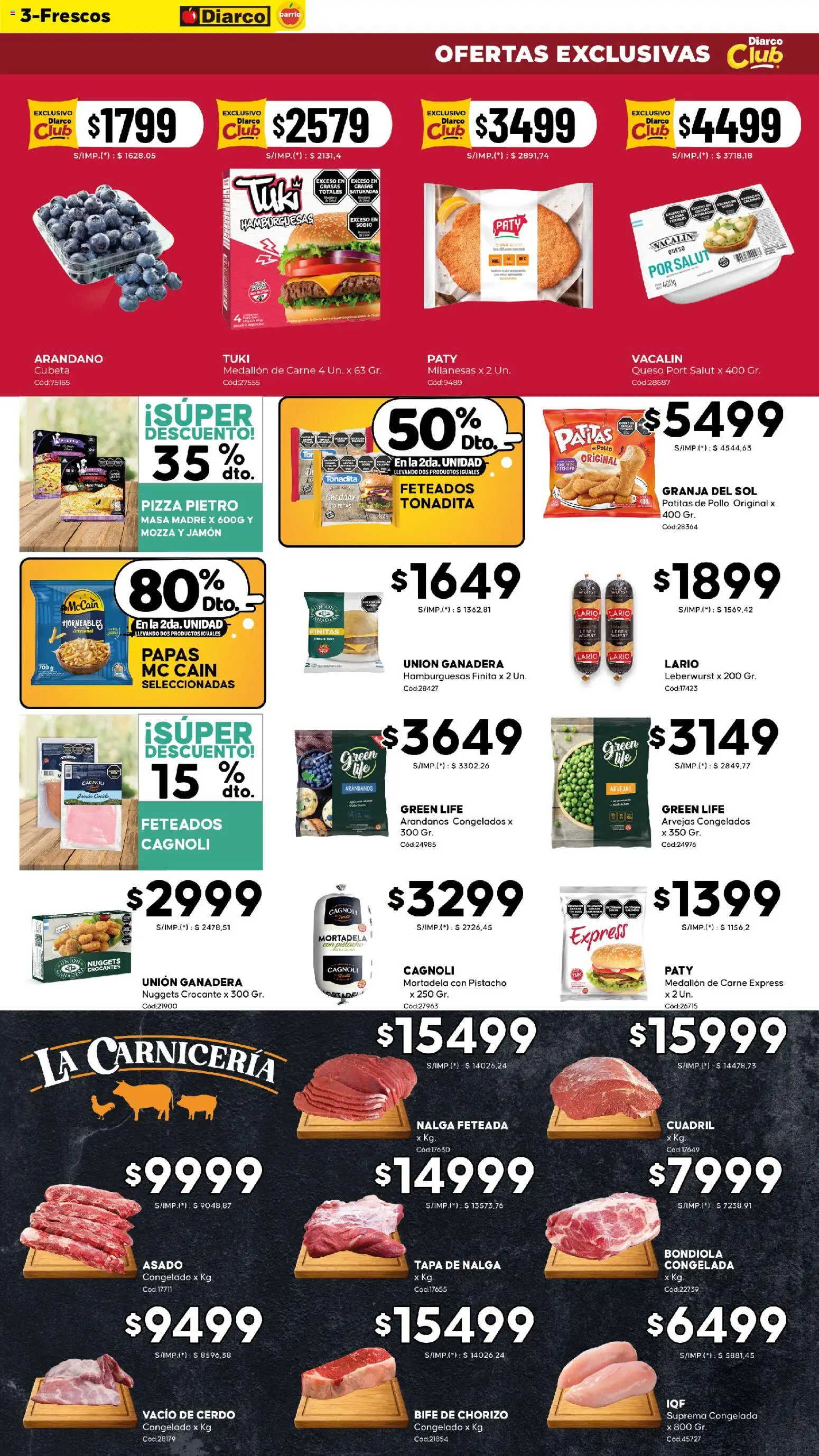 Diarco - Ofertas Diarco Barrio │ válido desde el 17.11.2025 | Página: 3 | Productos: Chorizo, Jamón, Pizza, Cerdo