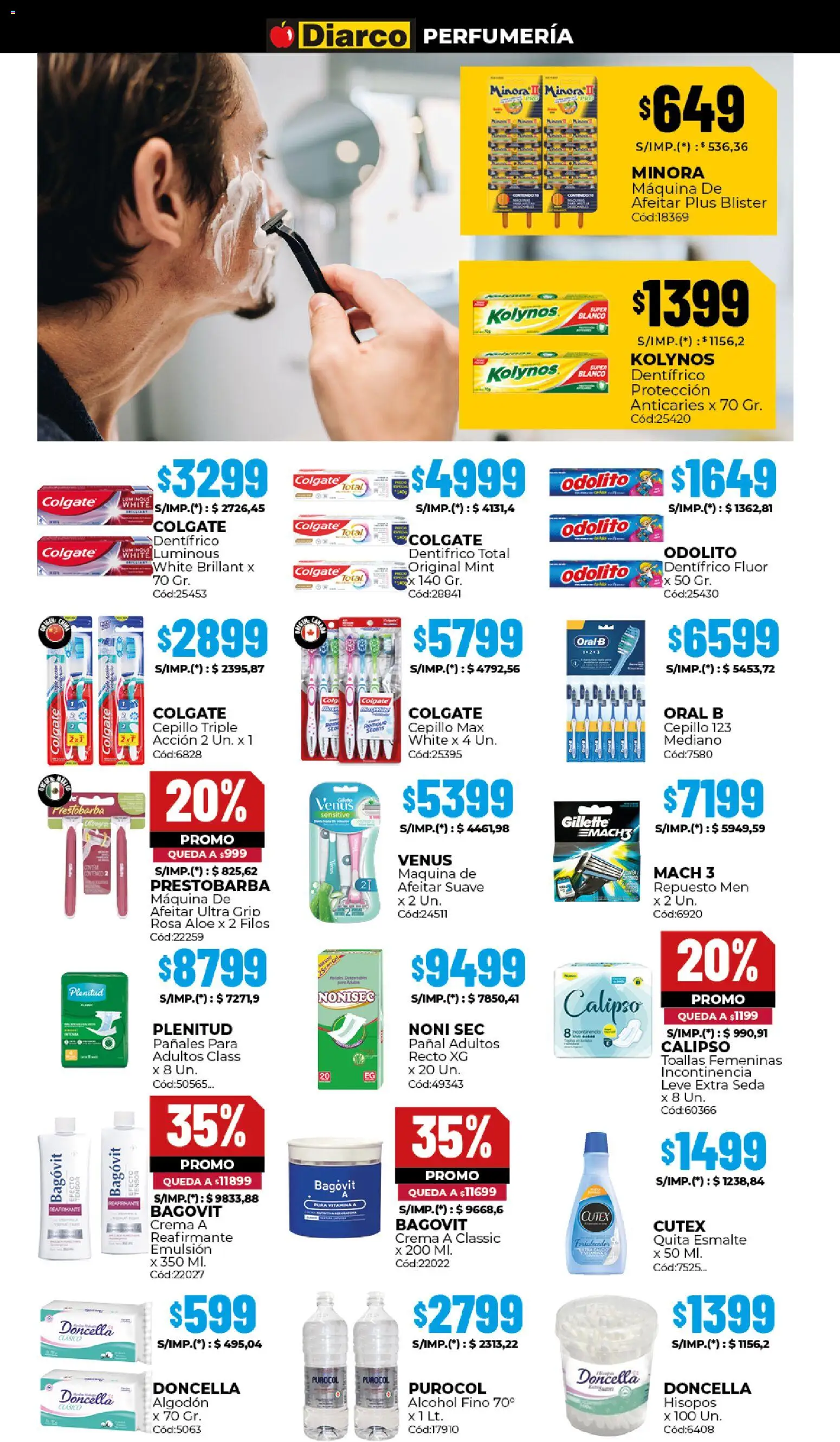 Diarco ofertas │ válido desde el 06.04.2026 | Página: 14 | Productos: Maquina de afeitar, Cepillo, Emulsión, Pañales