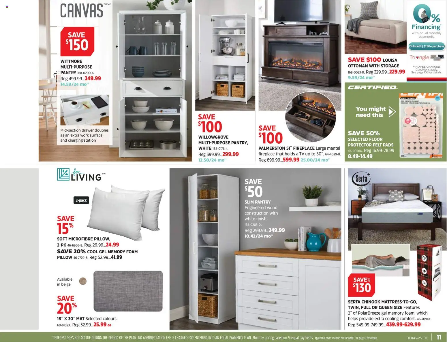 Canadian Tire flyer valid from 16.10.2025 | Page: 11 | Products: Tv, Pillow