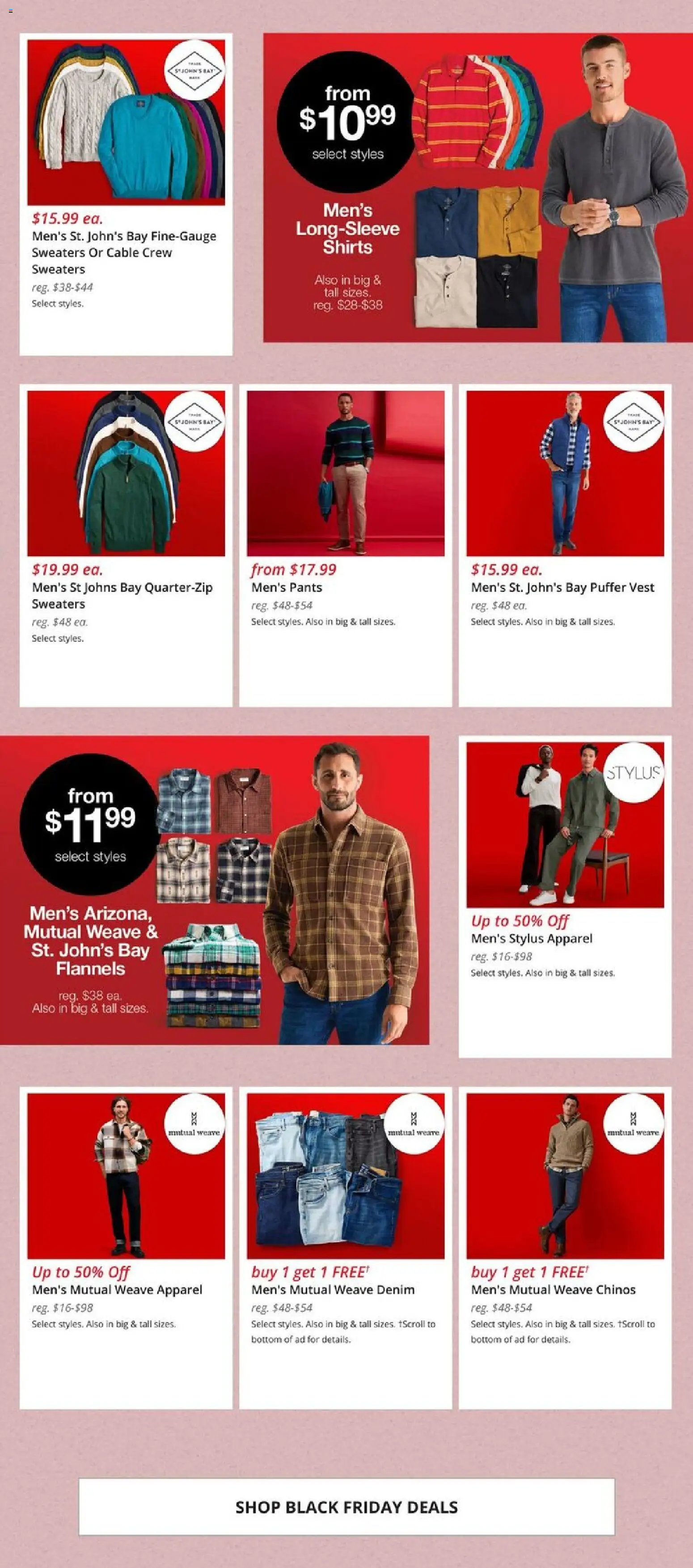 JCPenney Black Friday Men´s Deals - valid from 21.11.2025 | Page: 2 | Products: Vest, Pants, Cable, Stylus