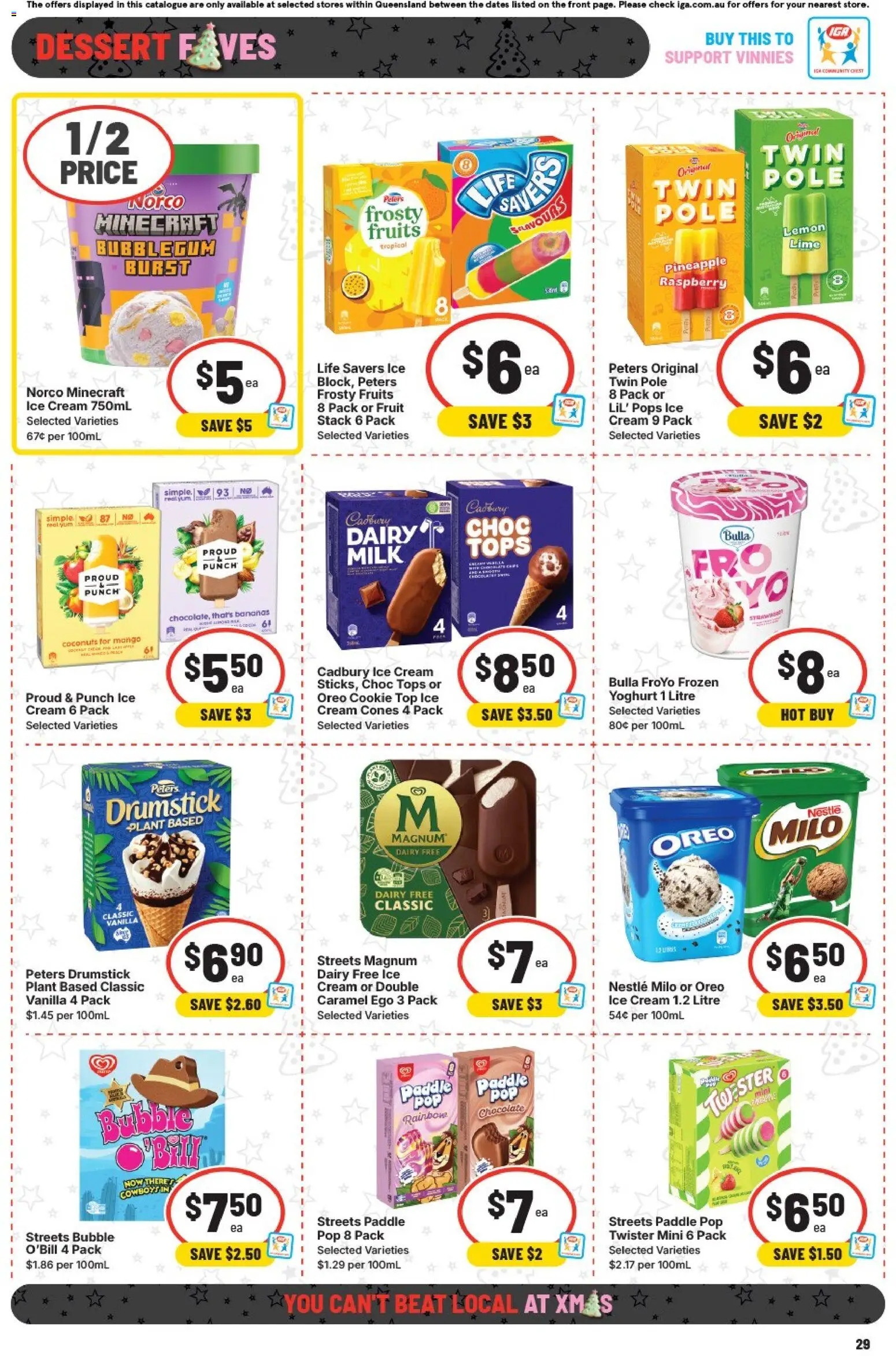 IGA catalogue - valid from 10.12.2025 | Page: 33 | Products: Milk, Ice cream, Fruits, Lemon