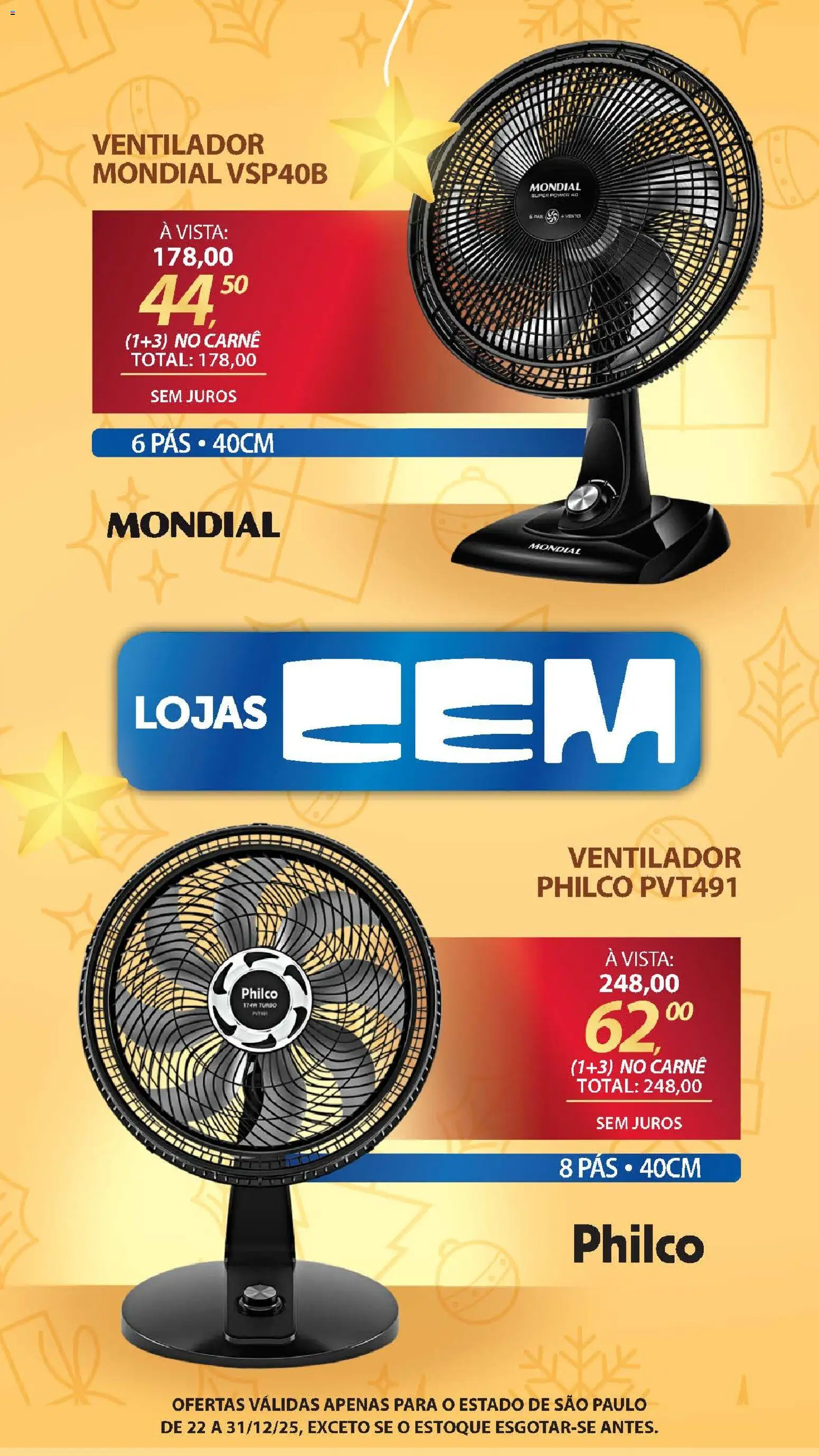 Lojas Cem Folheto - válido de 22.12.2025 | Página: 119 | Produtos: Ventilador, Carne