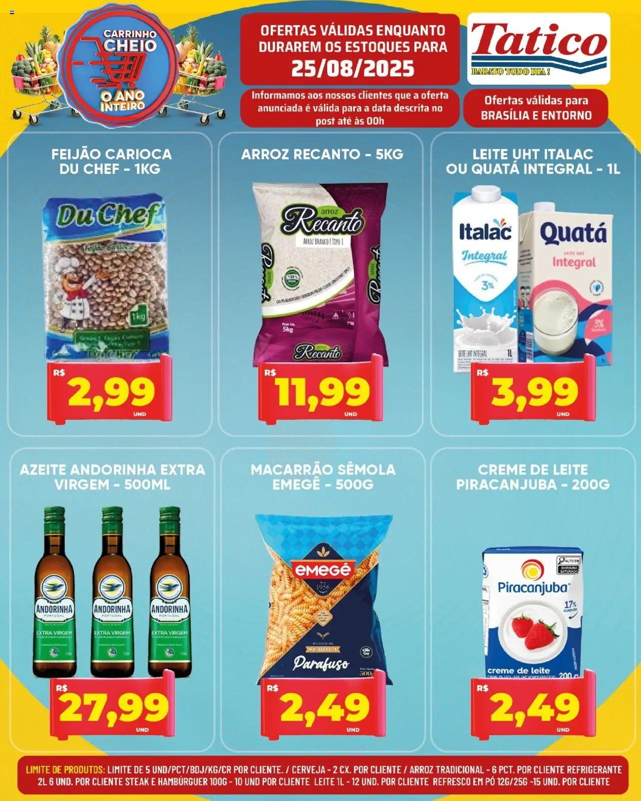 Tatico Folheto - válido de 25.08.2025 | Página: 3 | Produtos: Feijão, Carrinho, Refrigerante, Creme de leite