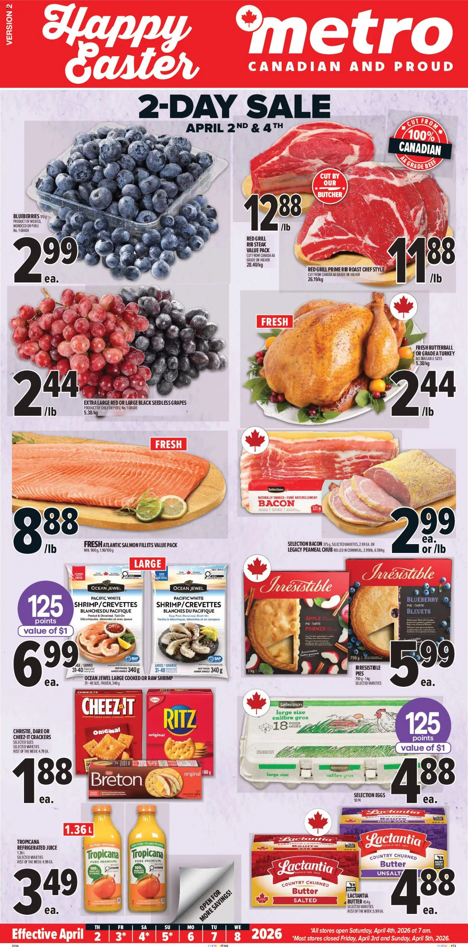 Metro flyer valid from 02.04.2026 | Page: 1 | Products: Beef, Grill, Eggs, Juice