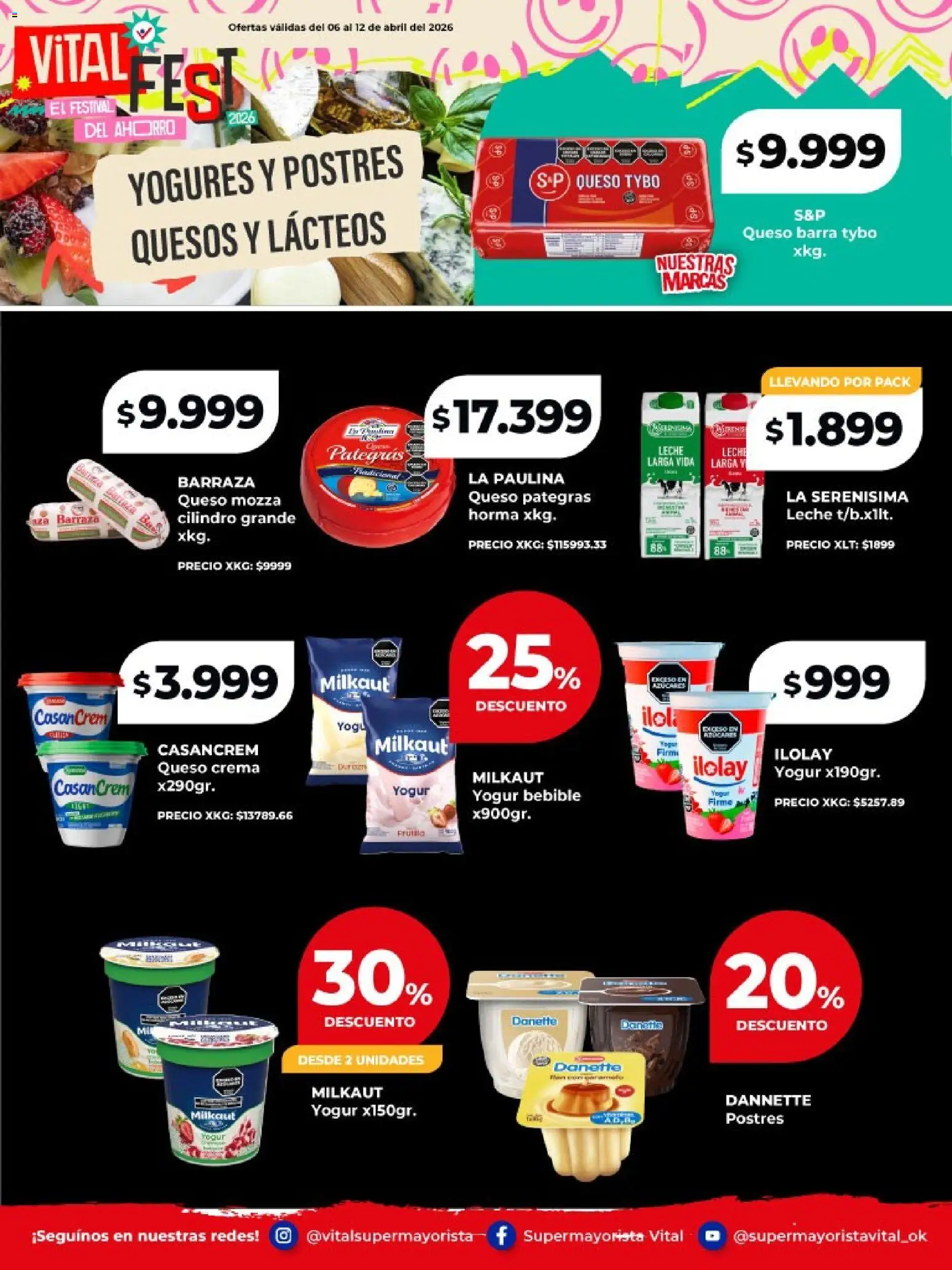 Vital - Especial de frescos │ válido desde el 06.04.2026 | Página: 3 | Productos: Frutilla, Leche, Queso, Crema