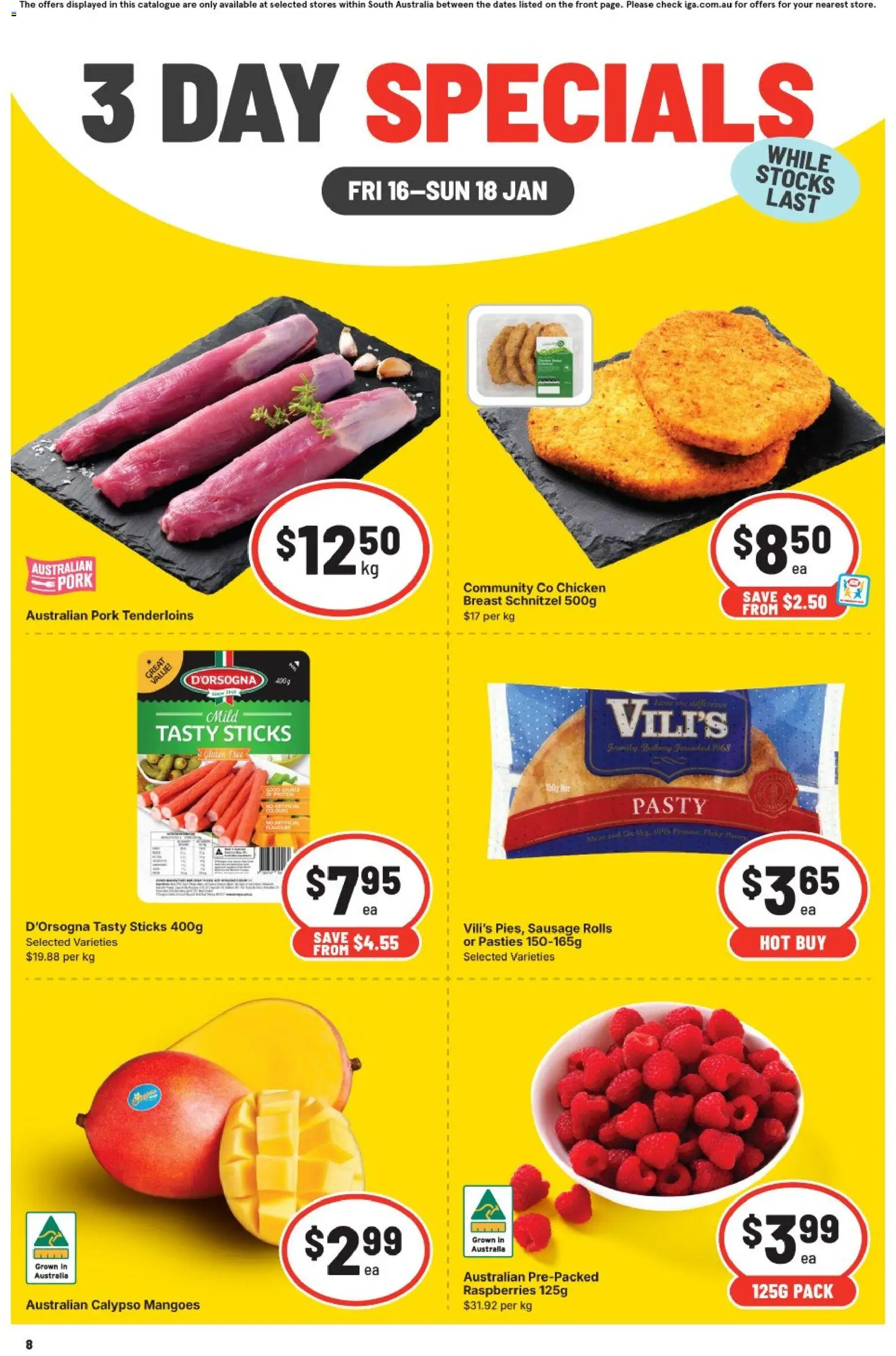 IGA catalogue - valid from 16.01.2026 | Page: 1 | Products: Chicken, Pork, Sausage
