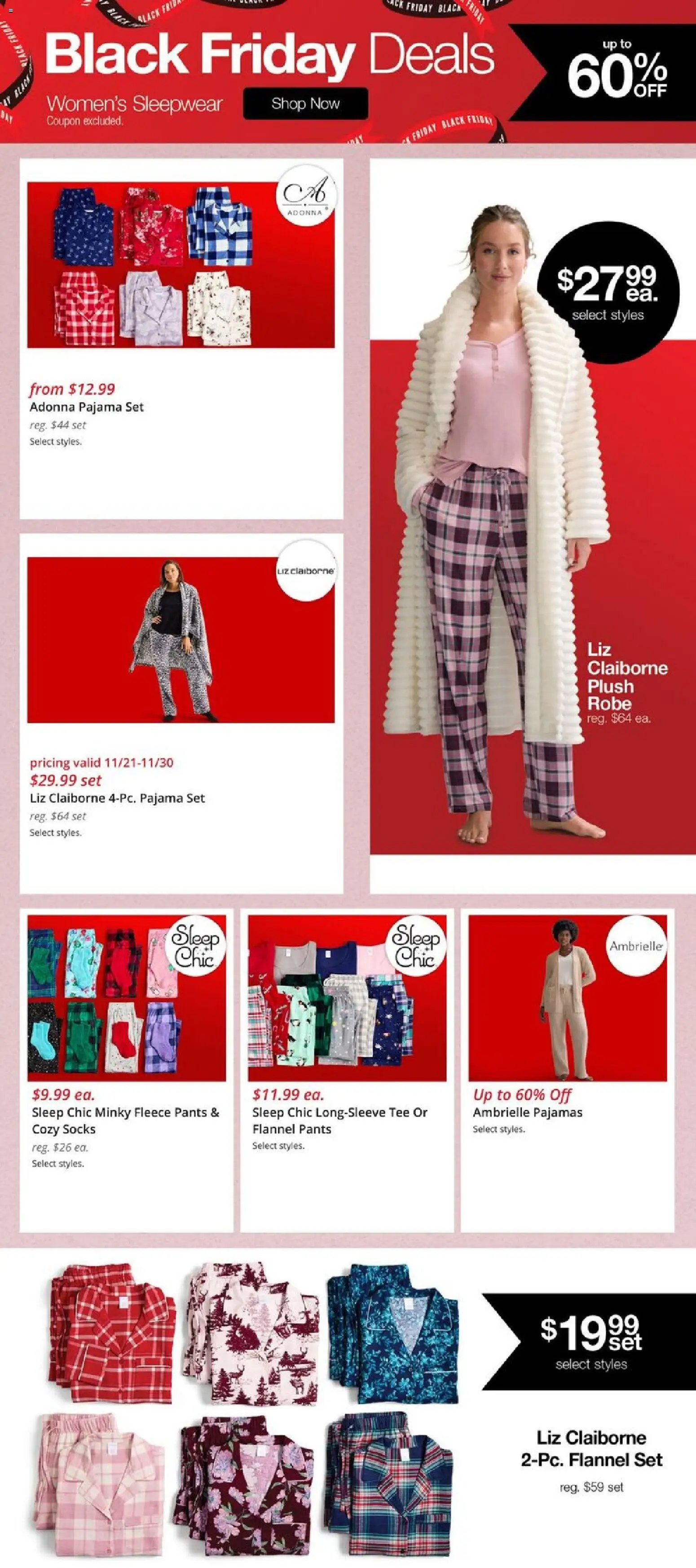 JCPenney Black Friday Women´s Deals - valid from 21.11.2025 | Page: 9 | Products: Pants, Socks, Pajamas