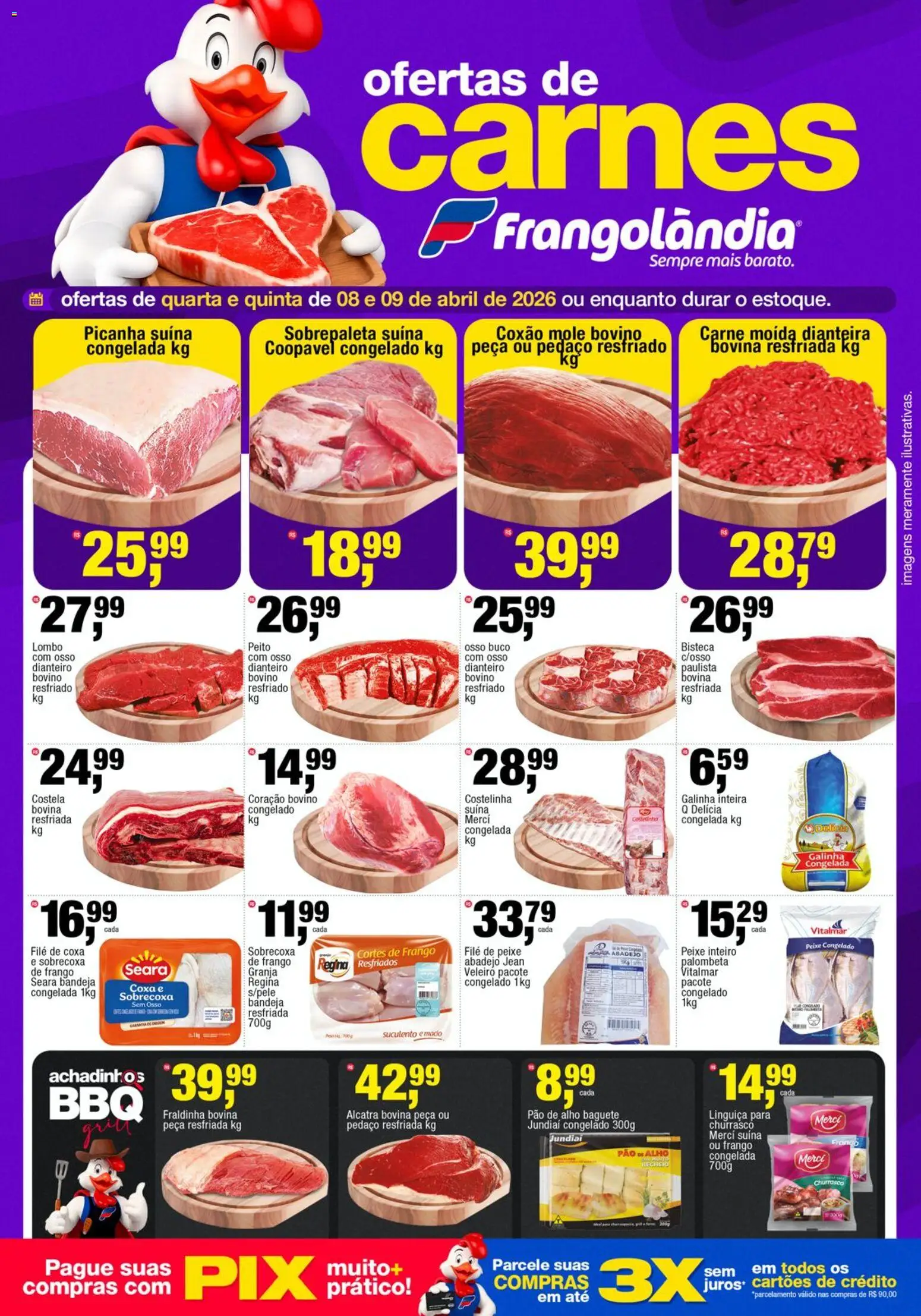 Frangolândia Folheto - válido de 08.04.2026 | Página: 1 | Produtos: Alho, Pao de alho, Alcatra, Fraldinha