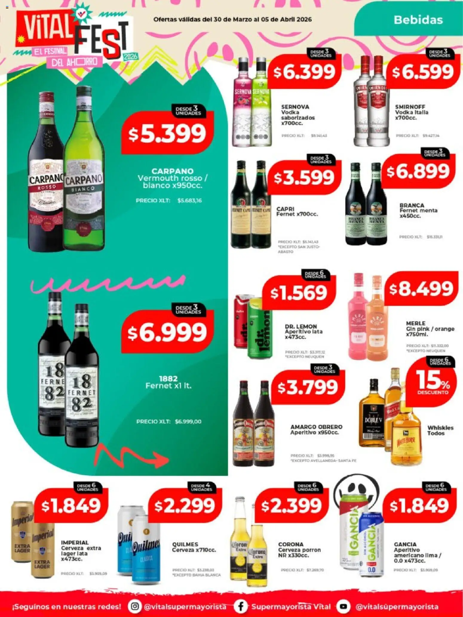 Vital - Ofertas │ válido desde el 30.03.2026 | Página: 23 | Productos: Vodka, Gin, Fernet, Cerveza