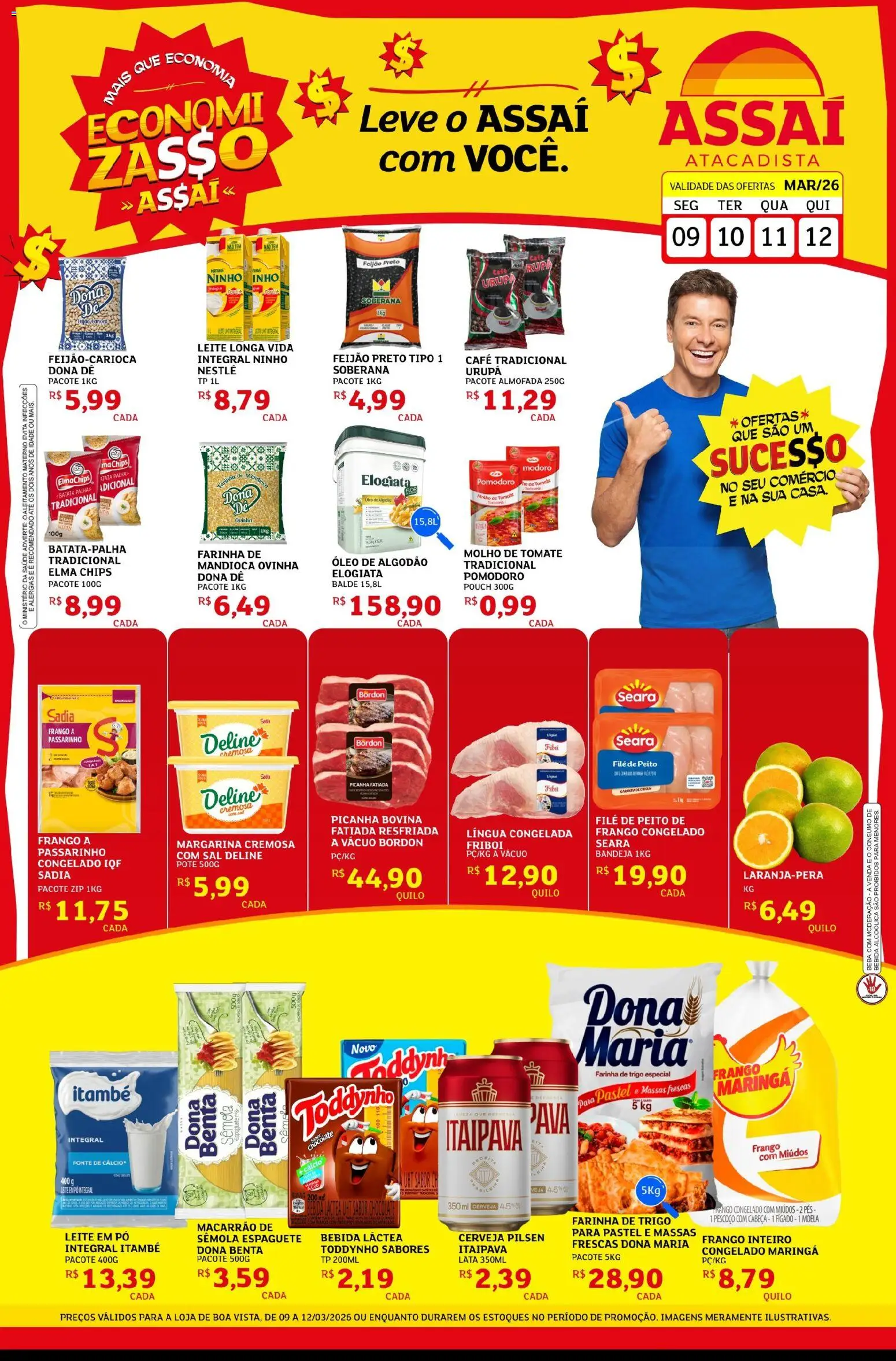 Assaí Atacadista Folheto - válido de 09.03.2026 | Página: 1 | Produtos: Espaguete, Pó, Café, Frango
