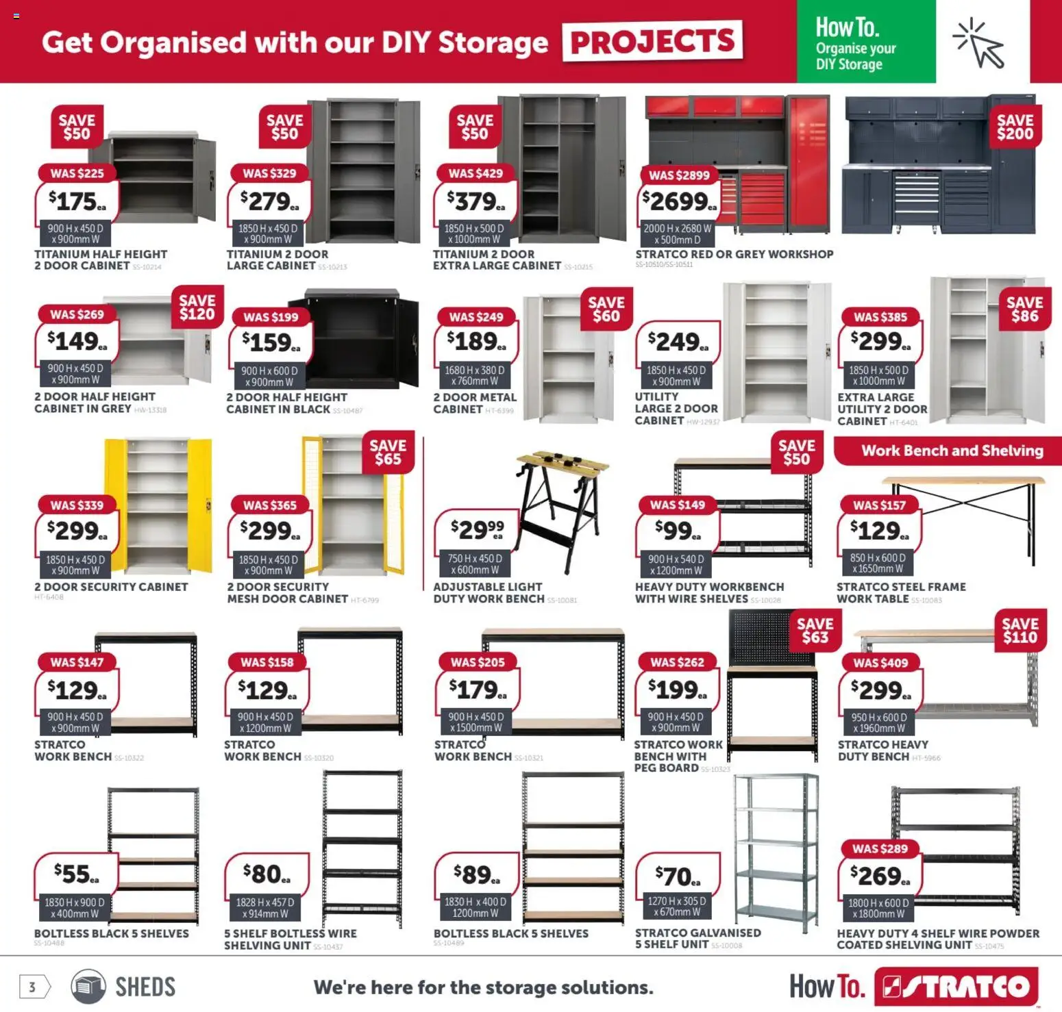 Stratco catalogue - valid from 12.12.2025 | Page: 3 | Products: Shelf, Table, Door, Light