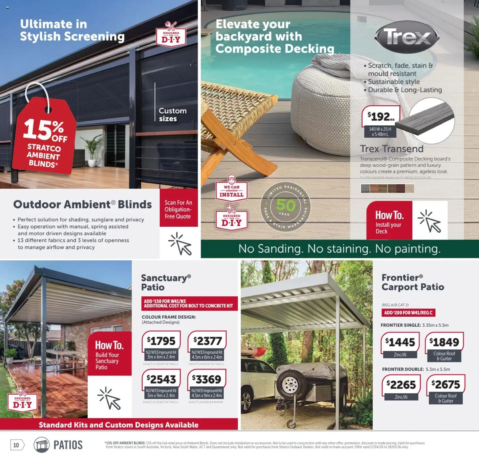 Stratco catalogue - valid from 17.04.2026 | Page: 10 | Products: Blinds, Kits, Decking, Sustainable