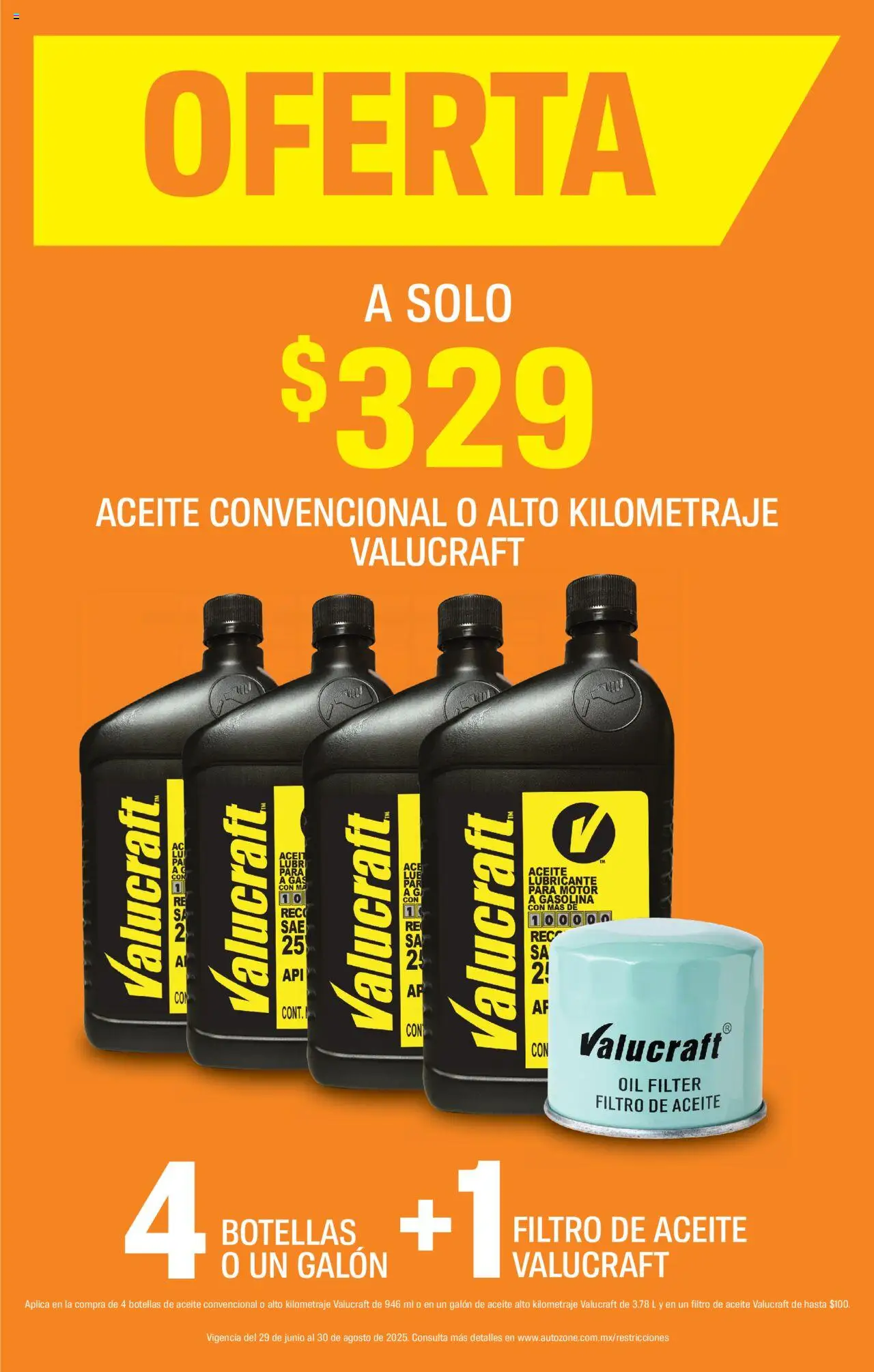 Nuevas ofertas de AutoZone válidas en toda la República Mexicana desde el 29.06.2025. ¡Encuentra las mejores ofertas en AutoZone catálogo! | Página: 6 | Productos: Aceite