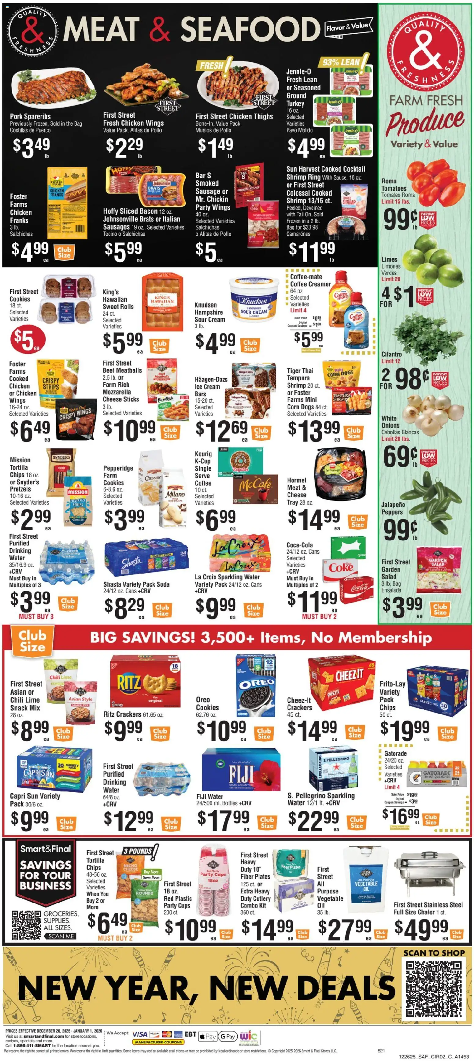 Smart & Final Weekly Ad - valid from 31.12.2025 | Page: 3 | Products: Peppers, Chocolate, Tomatoes, Cream