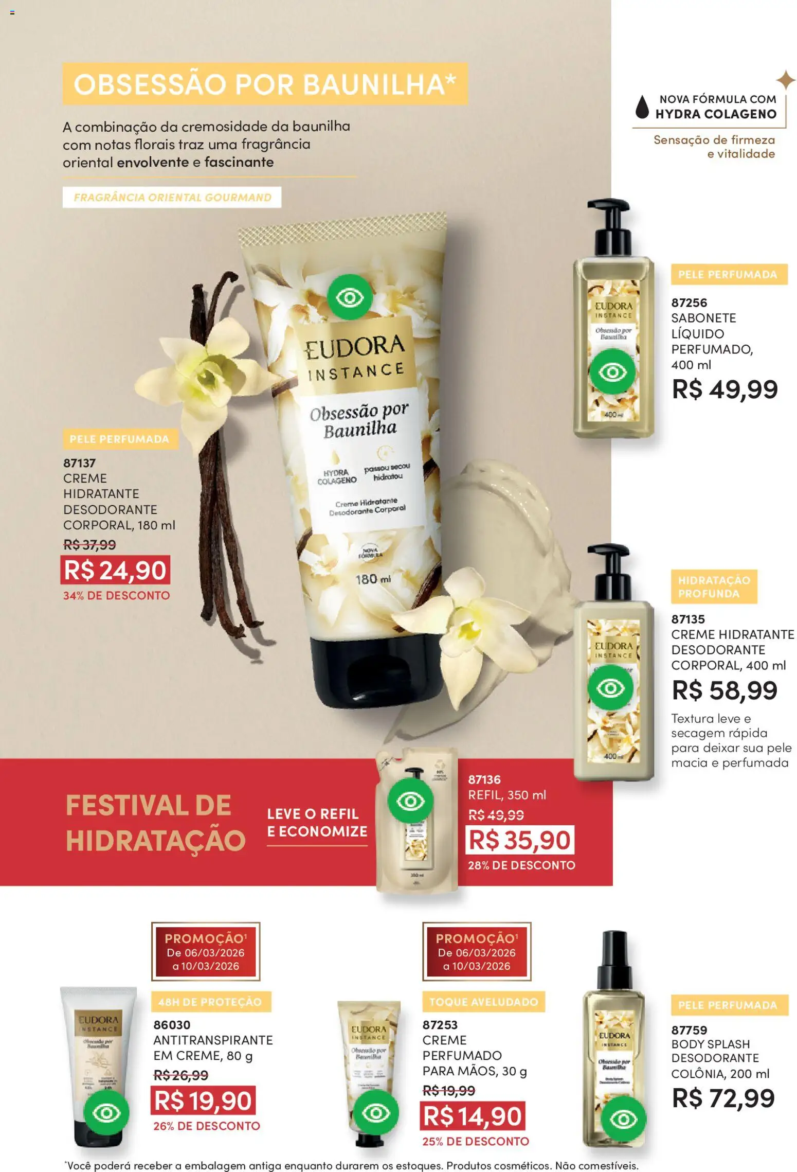 Eudora Folheto - válido de 19.02.2026 | Página: 86 | Produtos: Desodorante, Creme, Sabonete, Body