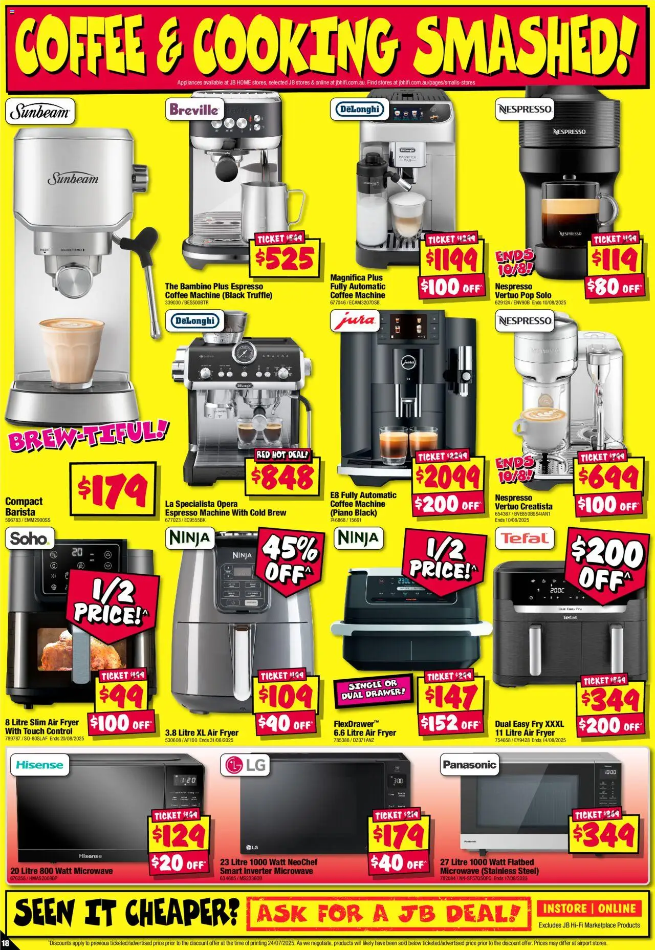 JB Hi-Fi catalogue - valid from 07.08.2025 | Page: 18 | Products: Drawer, Coffee, Microwave, Espresso machine