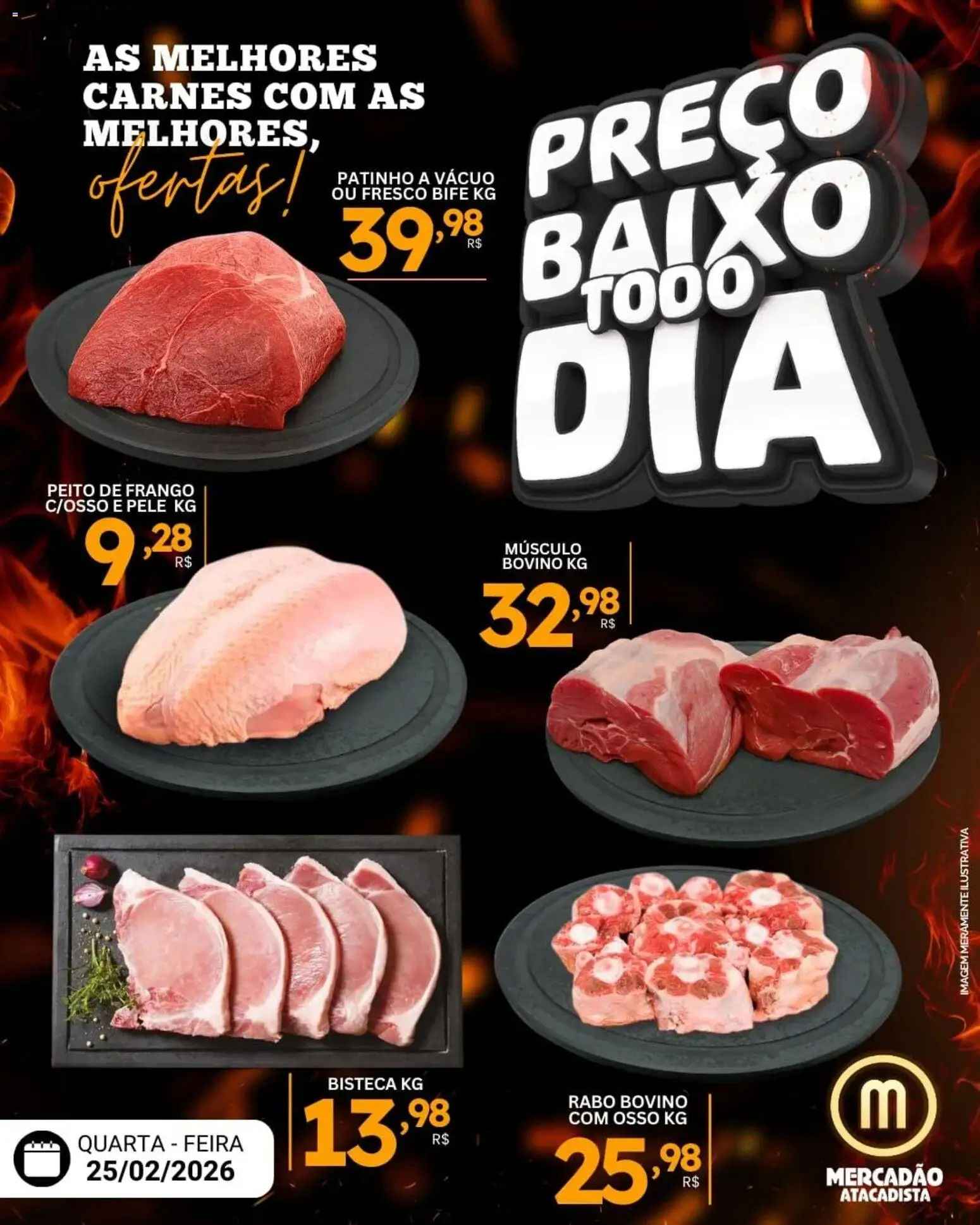 Mercadão Atacadista Folheto - válido de 25.02.2026 | Página: 1 | Produtos: Baixo, Frango, Peito de frango