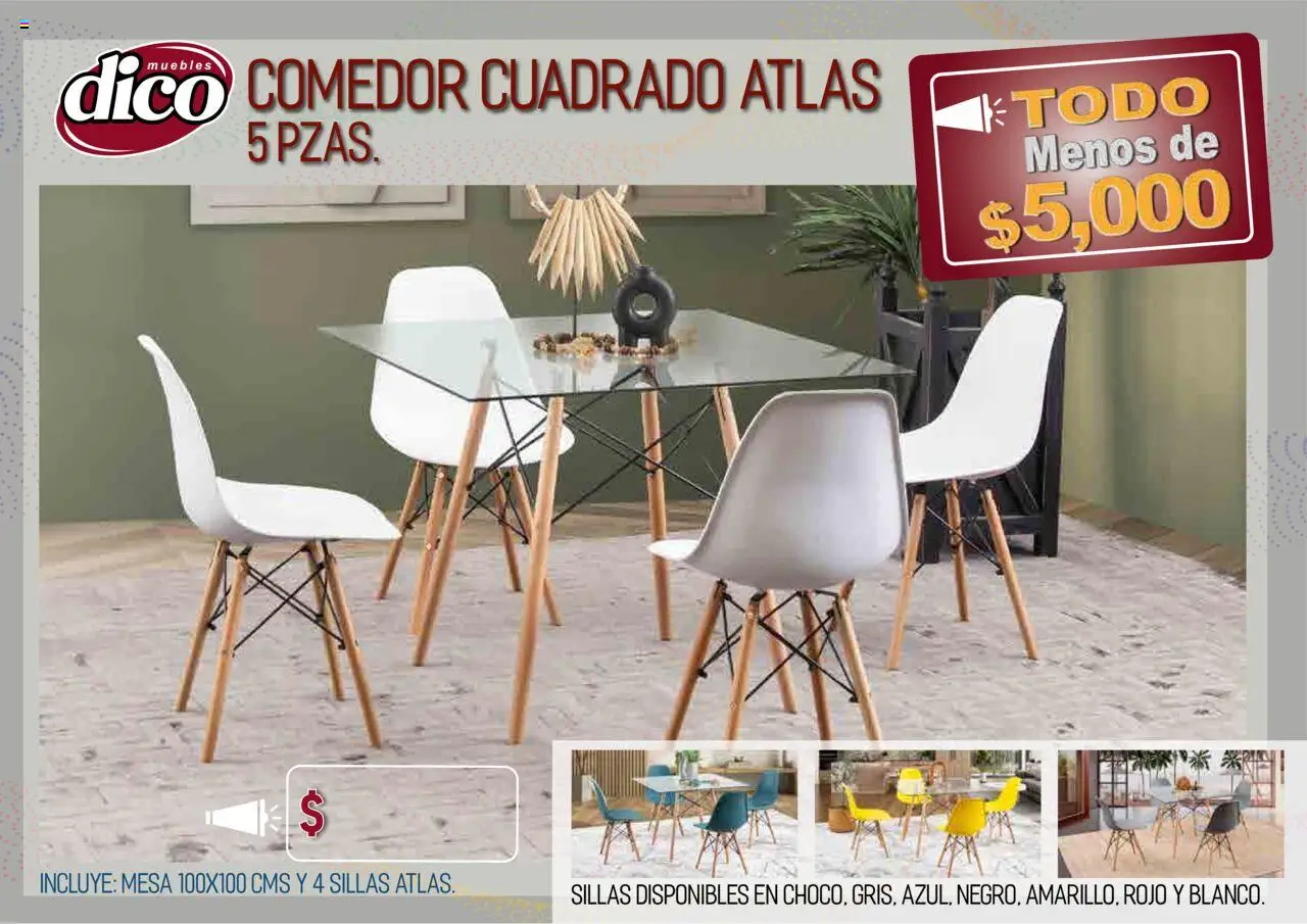 Nuevas ofertas de Muebles Dico válidas en toda la República Mexicana desde el 12.02.2025. ¡Encuentra las mejores ofertas en Muebles Dico catálogo Todo Menos! | Página: 23 | Productos: Mesa