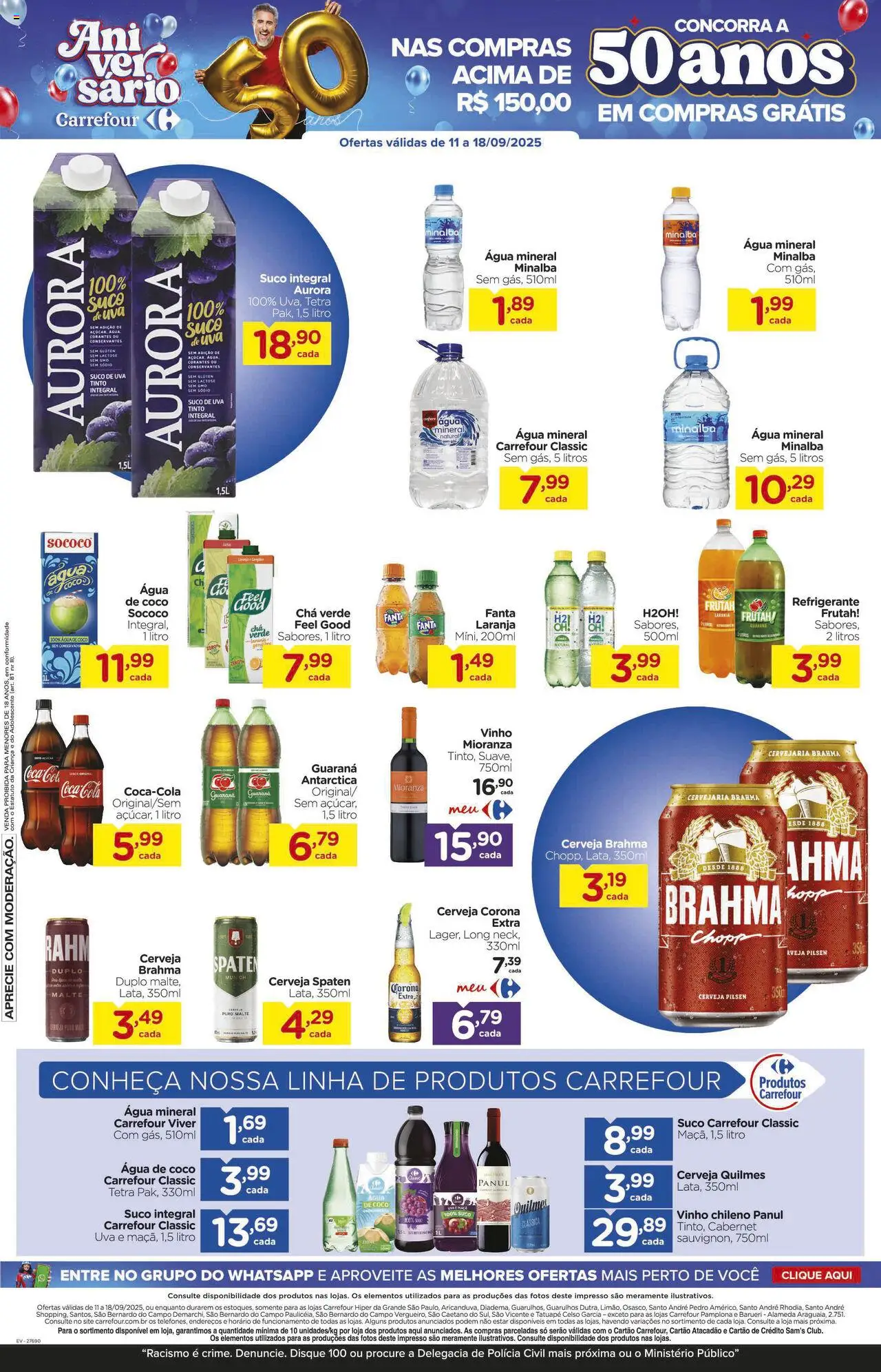 Carrefour Folheto - válido de 11.09.2025 | Página: 9 | Produtos: Fanta, Minalba, Cerveja, Chá verde