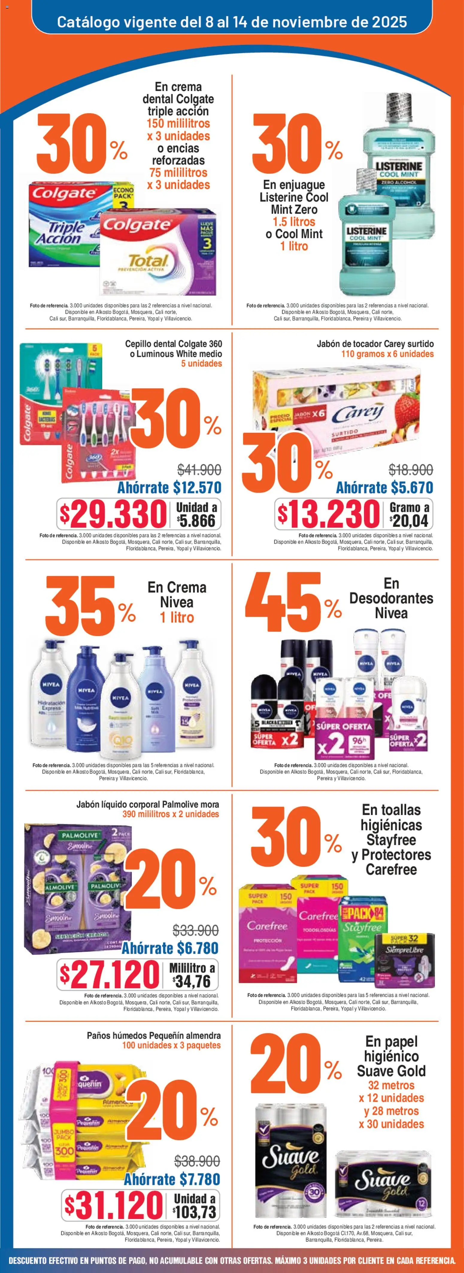 Alkosto revista - valida desde el 08.11.2025 | Página: 5 | Productos: Jabón líquido, Toallas, Cepillo, Jabón