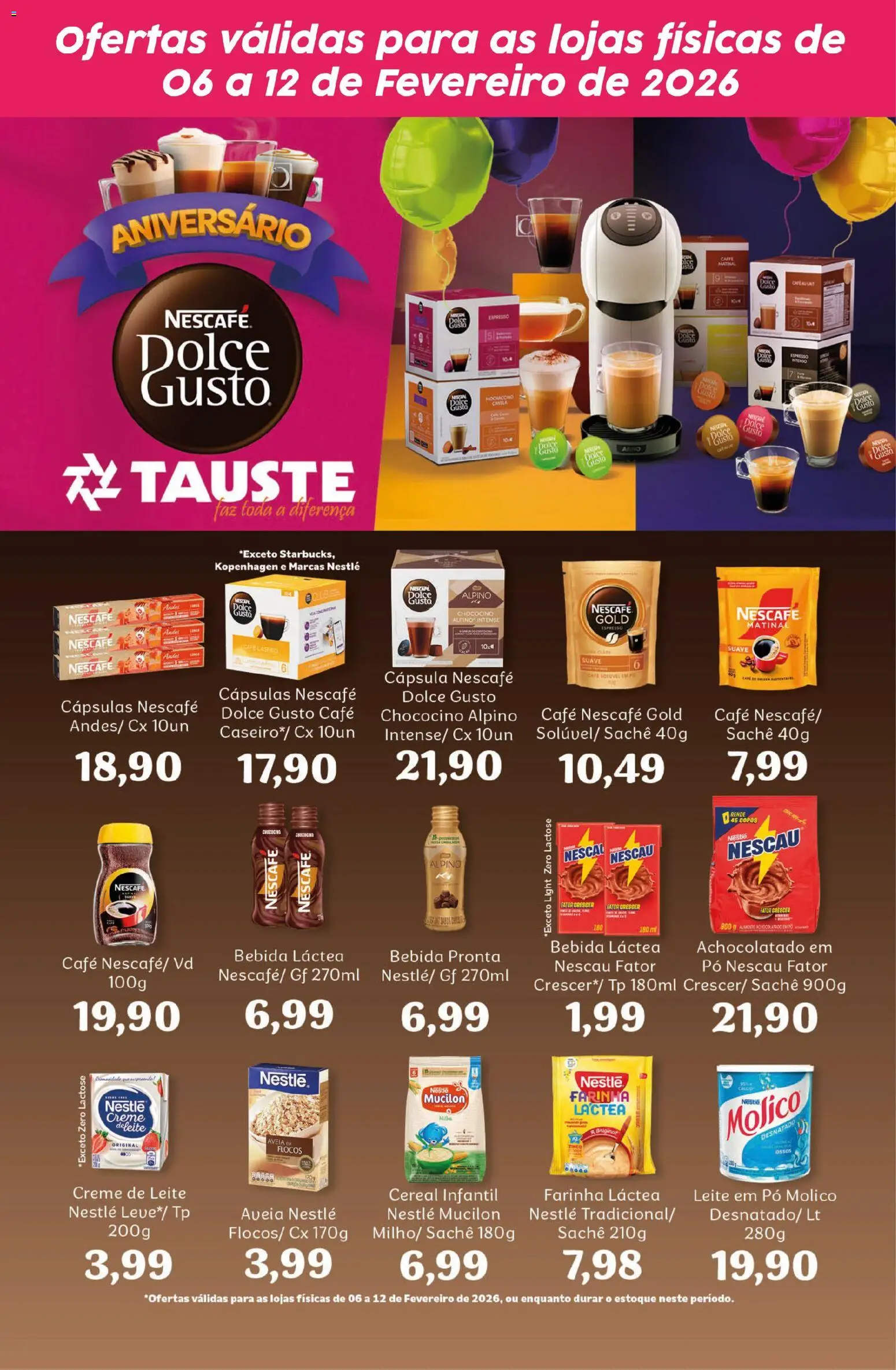Tauste Folheto - válido de 06.02.2026 | Página: 1 | Produtos: Cafe Dolce Gusto, Café, Creme, Bebida