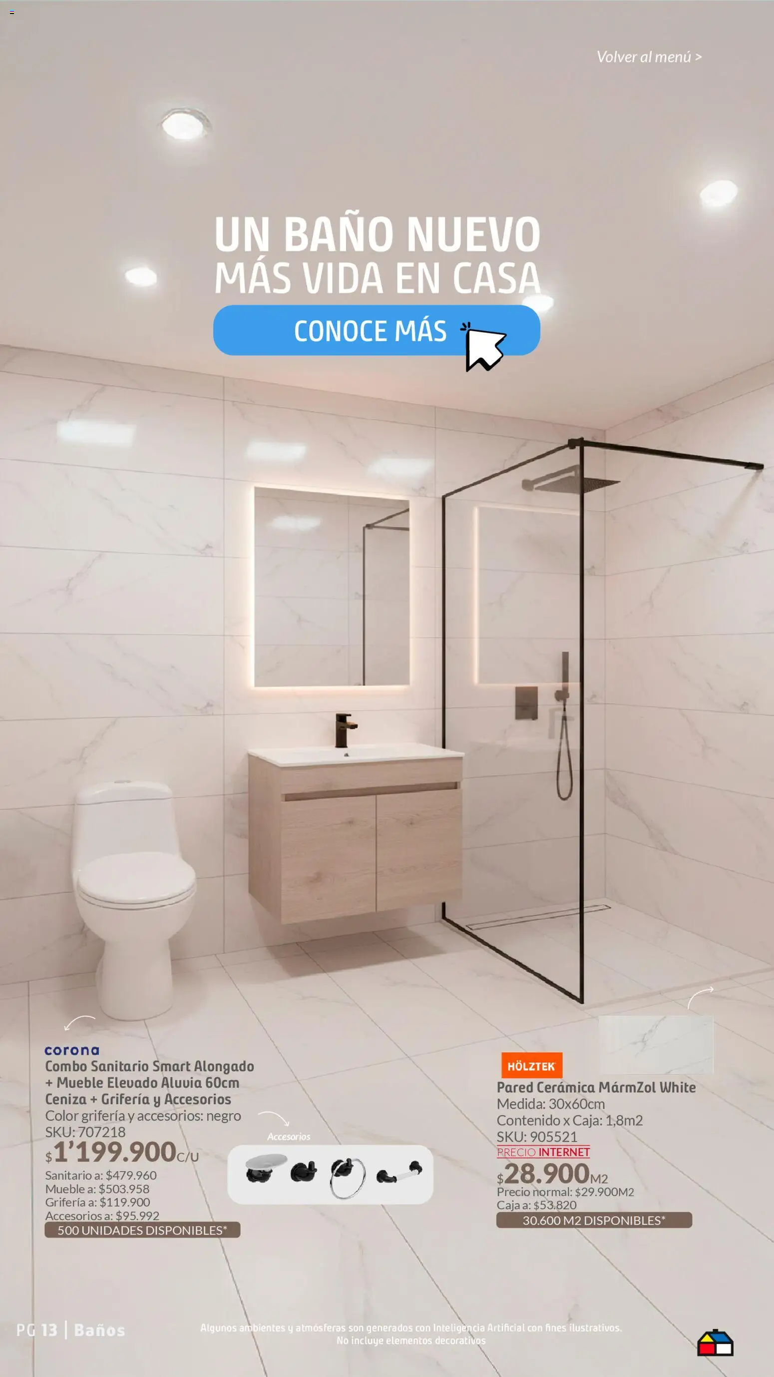 Homecenter revista - valida desde el 26.03.2026 | Página: 13 | Productos: Sanitario, Caja, Cerámica, Baño