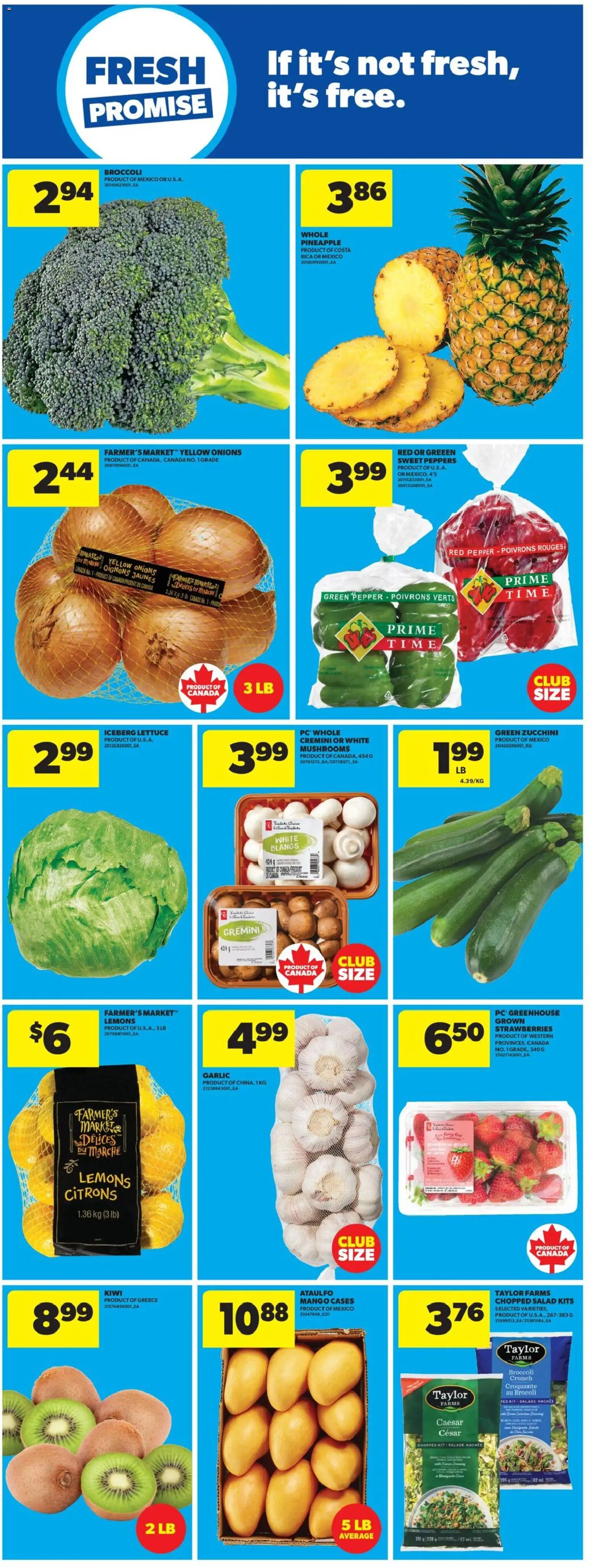 Real Canadian Superstore flyer valid from 26.03.2026 | Page: 21 | Products: Strawberries, Kiwi, Salad, PC