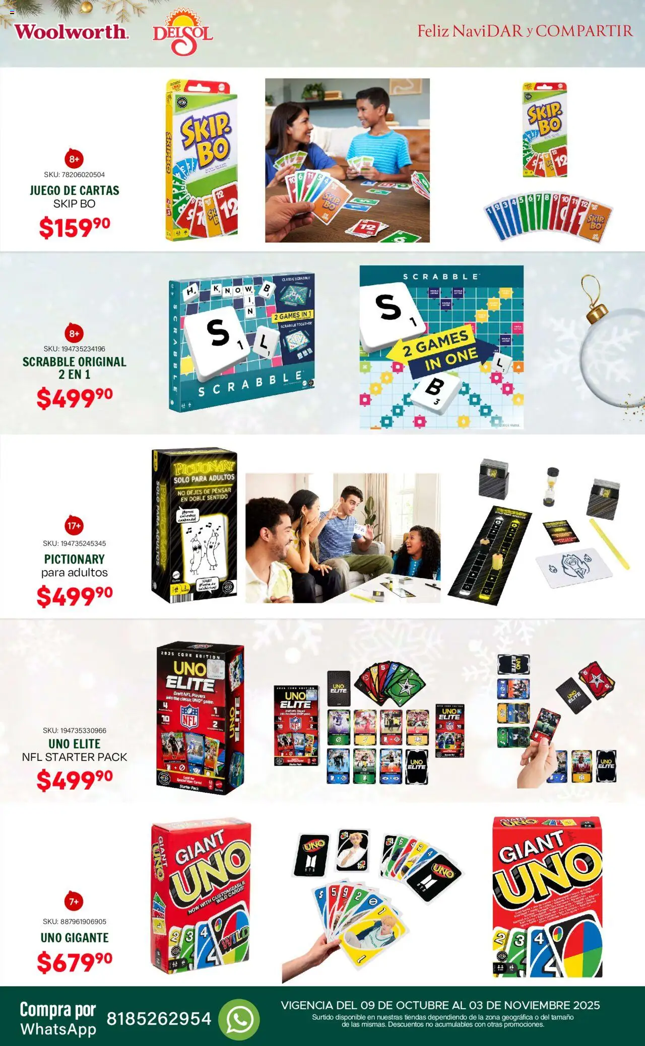 Nuevas ofertas de Del Sol y Woolworth válidas en toda la República Mexicana desde el 09.10.2025. ¡Encuentra las mejores ofertas en Del Sol y Woolworth - Catálogo Feliz NaviDar y Compartir ! | Página: 28 | Productos: Juego