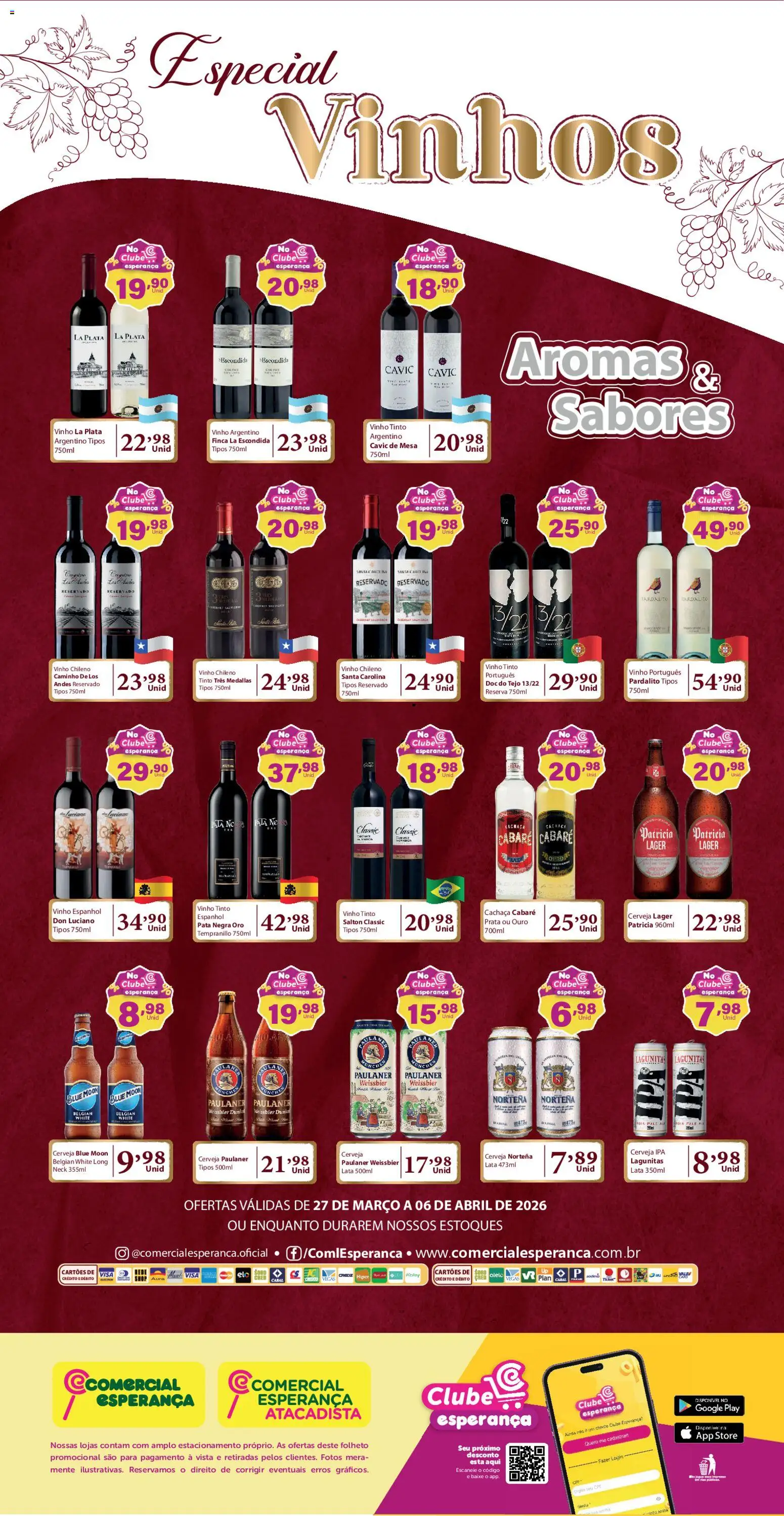 Comercial Esperança Folheto - válido de 27.03.2026 | Página: 2 | Produtos: Cachaça, Mesa, Cerveja, Tinta