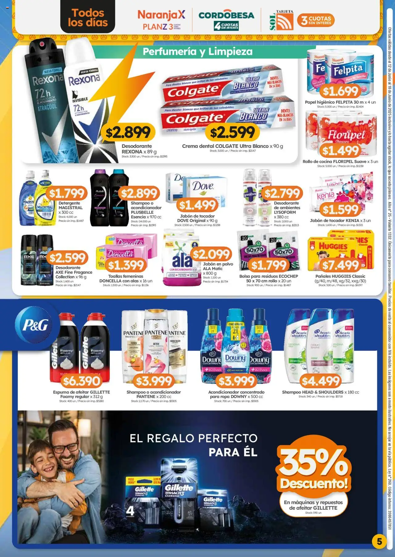 Cordiez ofertas │ válido desde el 12.06.2025 | Página: 5 | Productos: Toallas, Espuma de afeitar, Detergente, Espuma