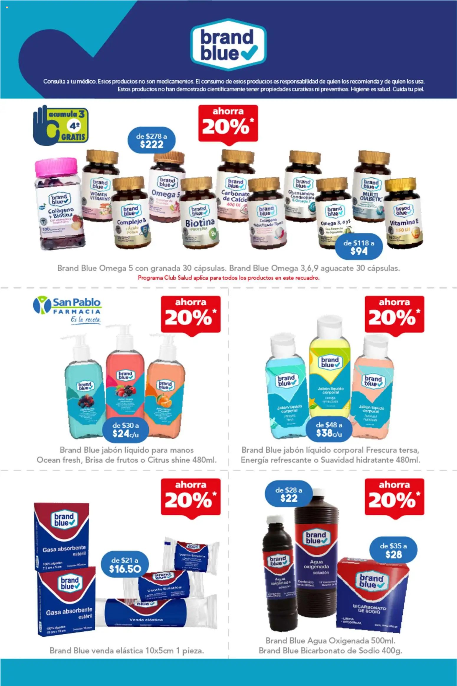 Nuevas ofertas de Farmacia San Pablo válidas en toda la República Mexicana desde el 26.10.2025. ¡Encuentra las mejores ofertas en Farmacia San Pablo catálogo! | Página: 8 | Productos: Agua oxigenada, Agua, Aguacate, Jabón