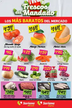 Vista previa de Soriana - Frescos del Mandado Mercado: Ags, Nay, Jal, Qro, Col, Mich, Gto, Hgo, Tlax, Mor, Pue, Gro, Oax, Edo. de Mex, CDMX, Zac y SLP, nuevo folleto de la tienda, válido en México a partir del 22.07.2025