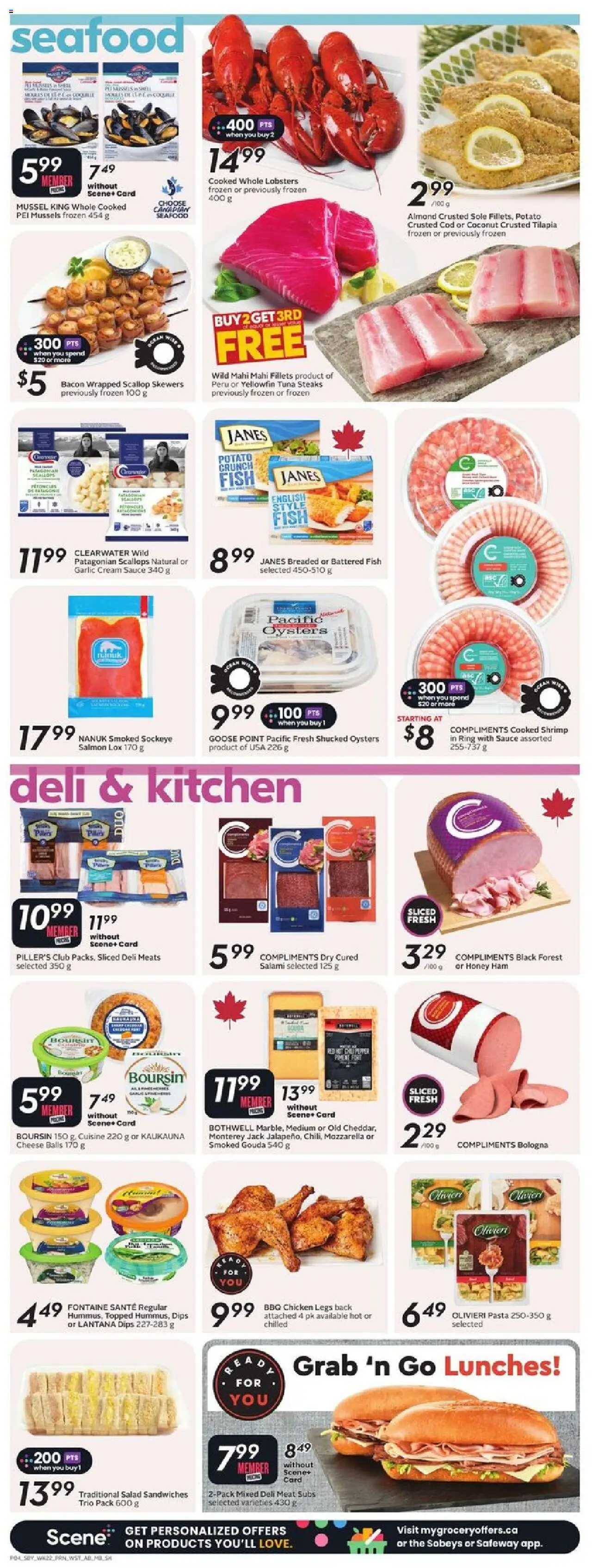 Safeway flyer valid from 25.09.2025 | Page: 8 | Products: Fish, Salad, Ham, Chicken