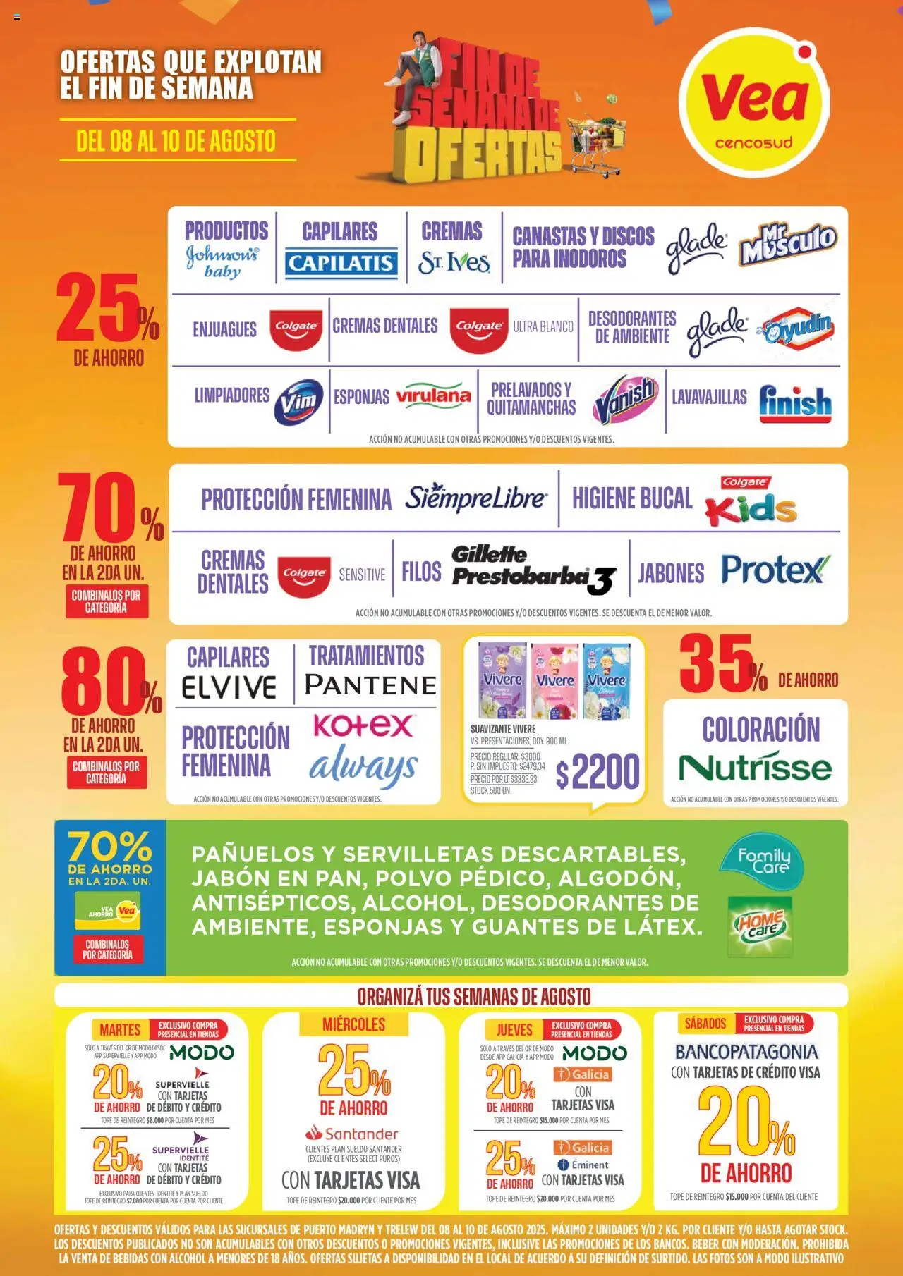 Vea - Ofertas fin de semana - Chubut │ válido desde el 08.08.2025 | Página: 5 | Productos: Lavavajillas, Polvo, Jabón, Guantes