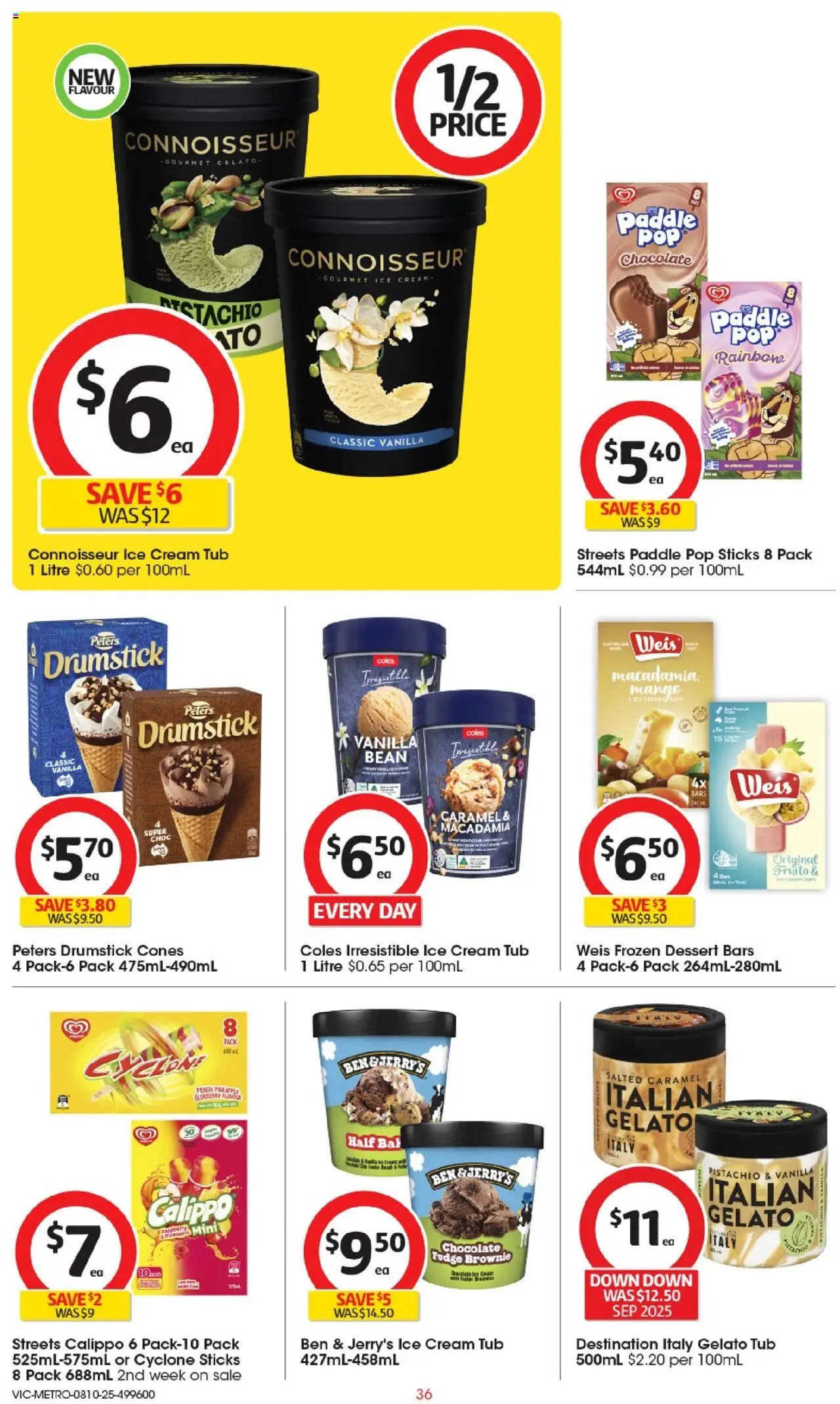 Coles catalogue - valid from 08.10.2025 | Page: 36 | Products: Chocolate, Cream, Ice cream