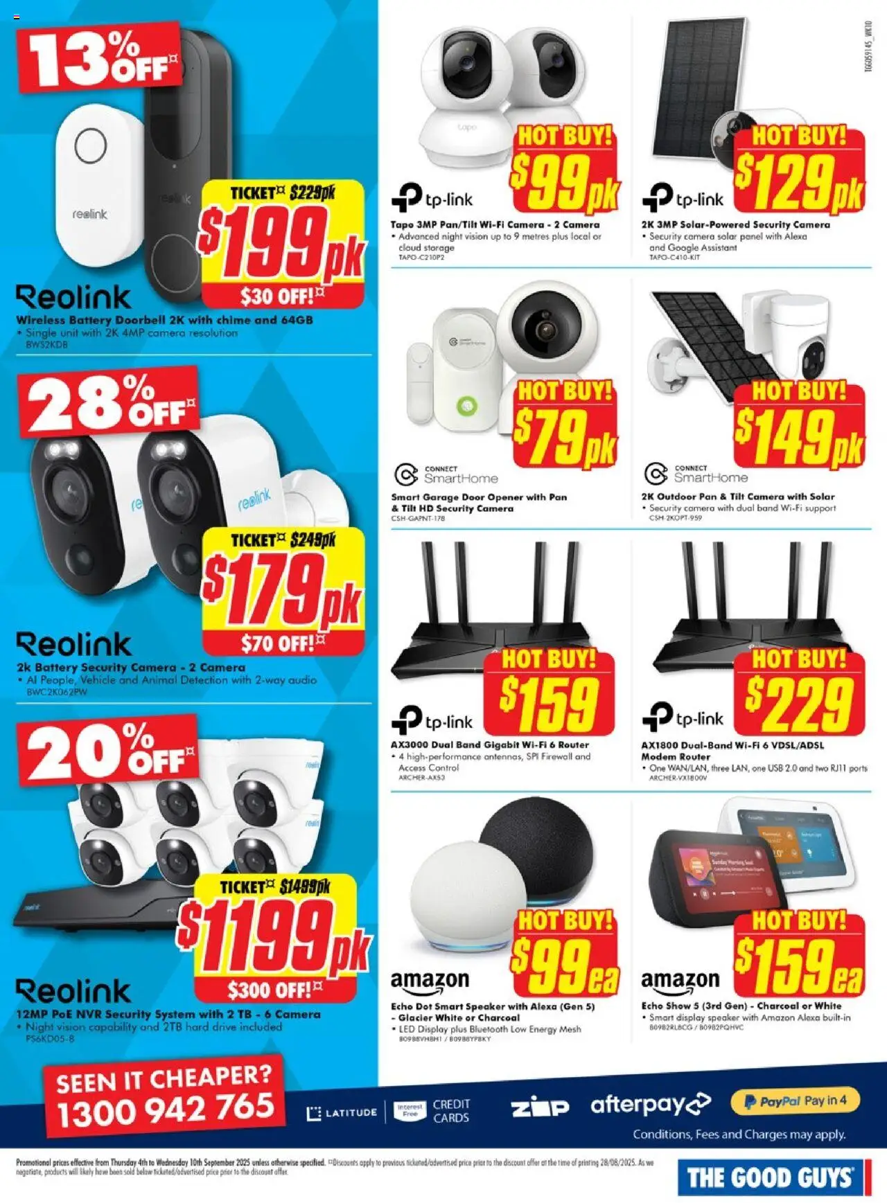 The Good Guys catalogue - valid from 03.09.2025 | Page: 9 | Products: Battery, Doorbell, Camera, Speaker