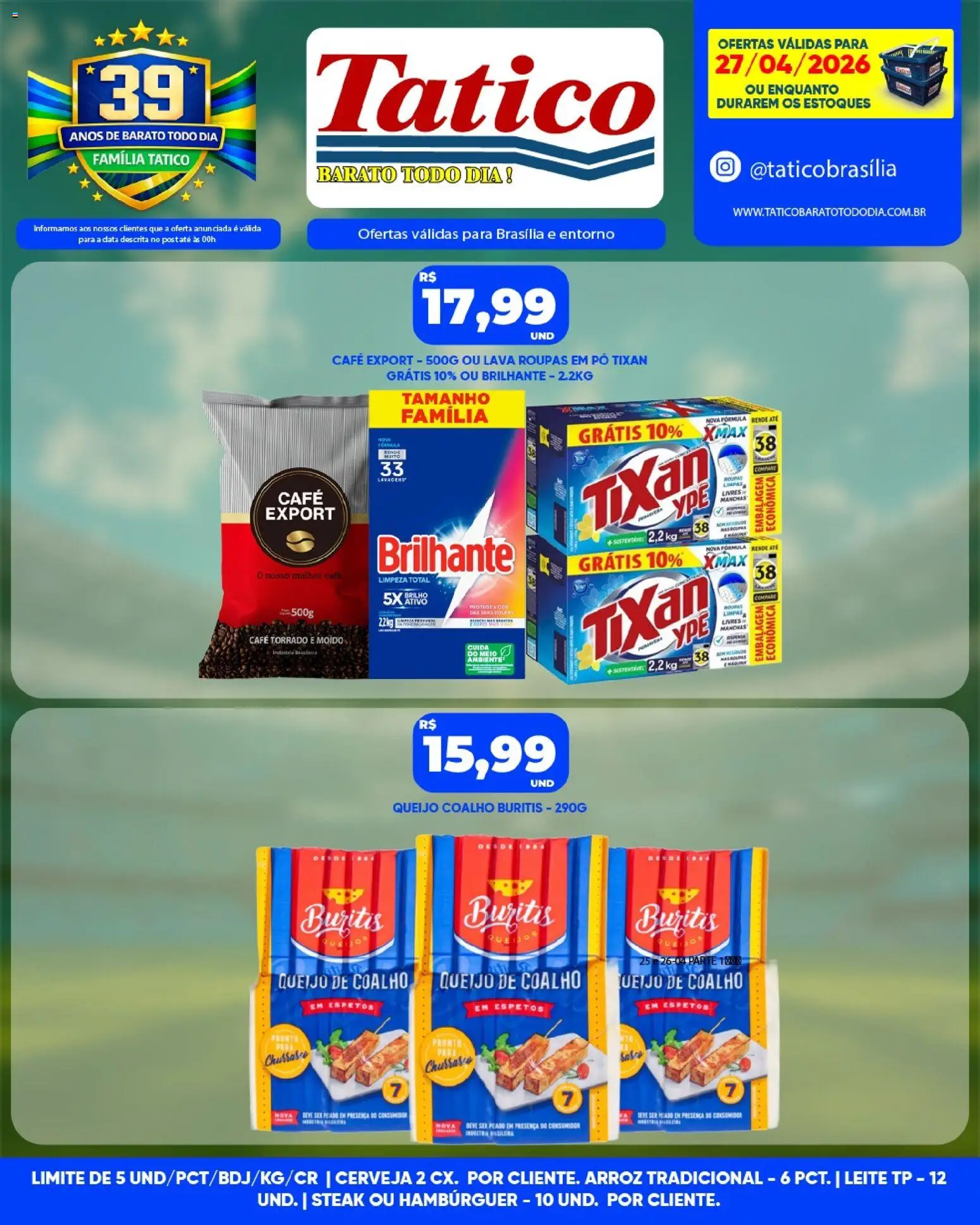 Tatico Folheto - válido de 28.04.2026 | Página: 28 | Produtos: Queijo, Café, Roupas, Hambúrguer