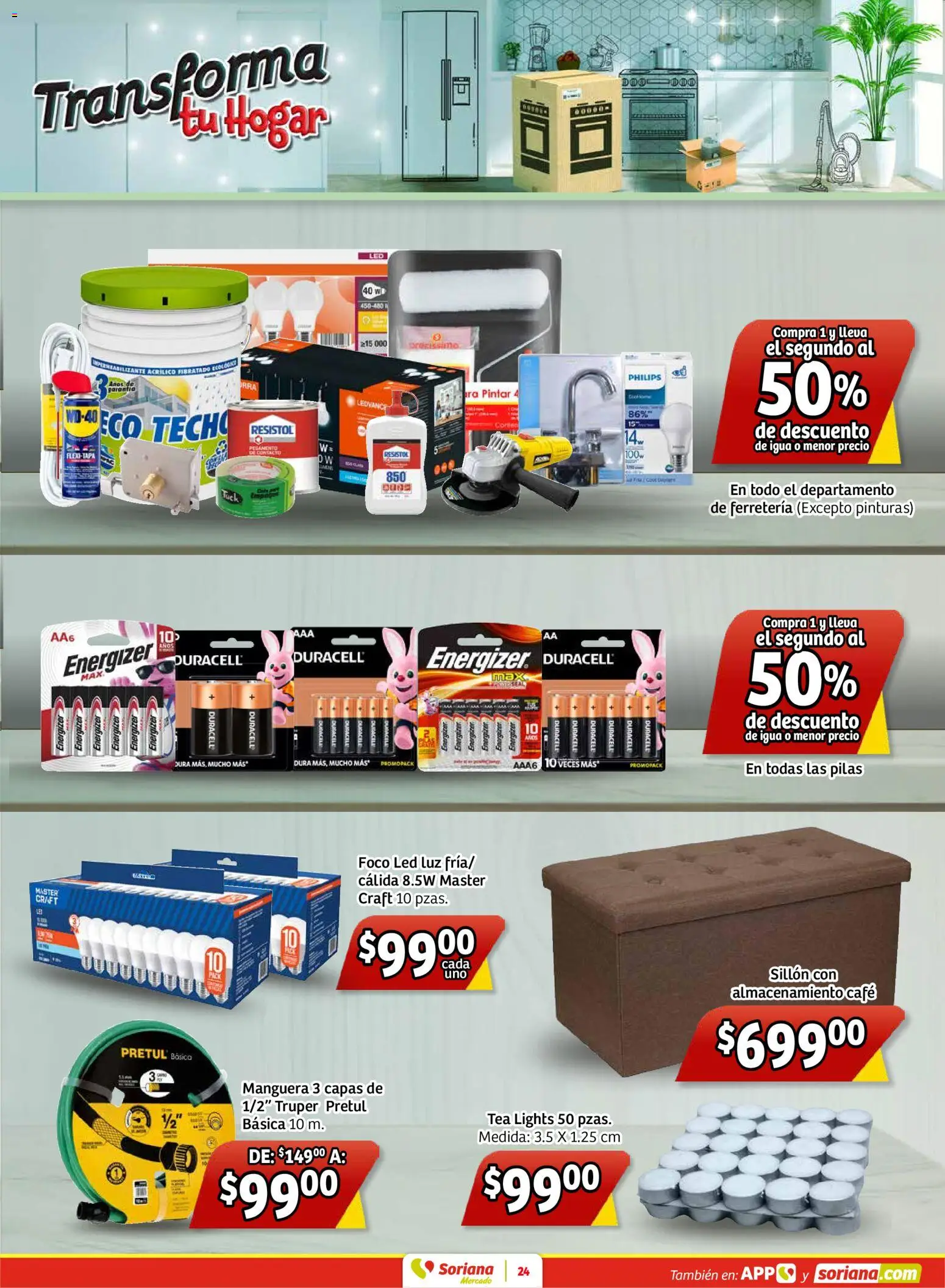 Nuevas ofertas de Soriana válidas en toda la República Mexicana desde el 30.01.2026. ¡Encuentra las mejores ofertas en Soriana - Pesito Valedor Mercado: Chih, Coah, Dur, NL, SLP, Tamps, Zac! | Página: 32 | Productos: Sillón, Pegamento, Foco, Pilas