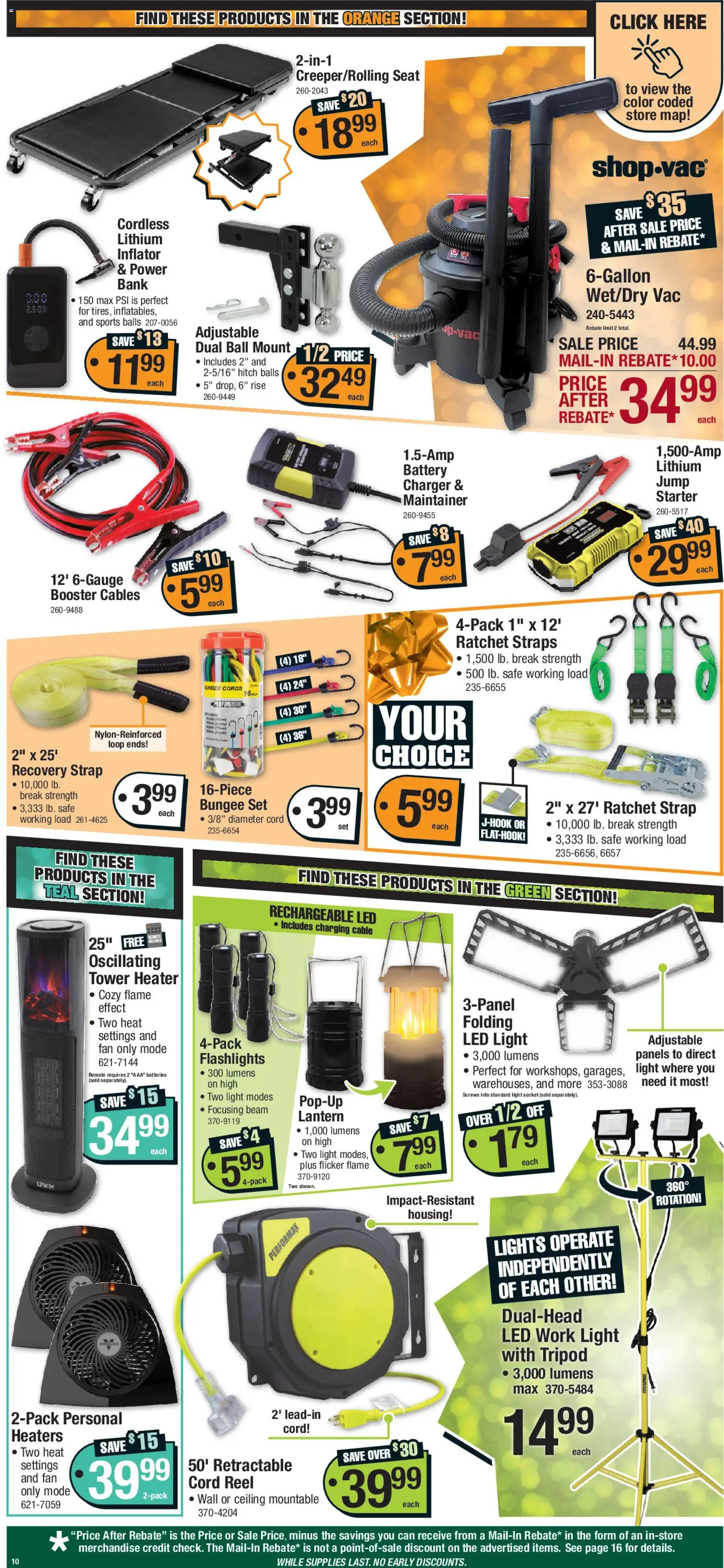 Menards - Sale B and I - valid from 28.11.2025 | Page: 10 | Products: Battery, Ratchet, Charger, Fan