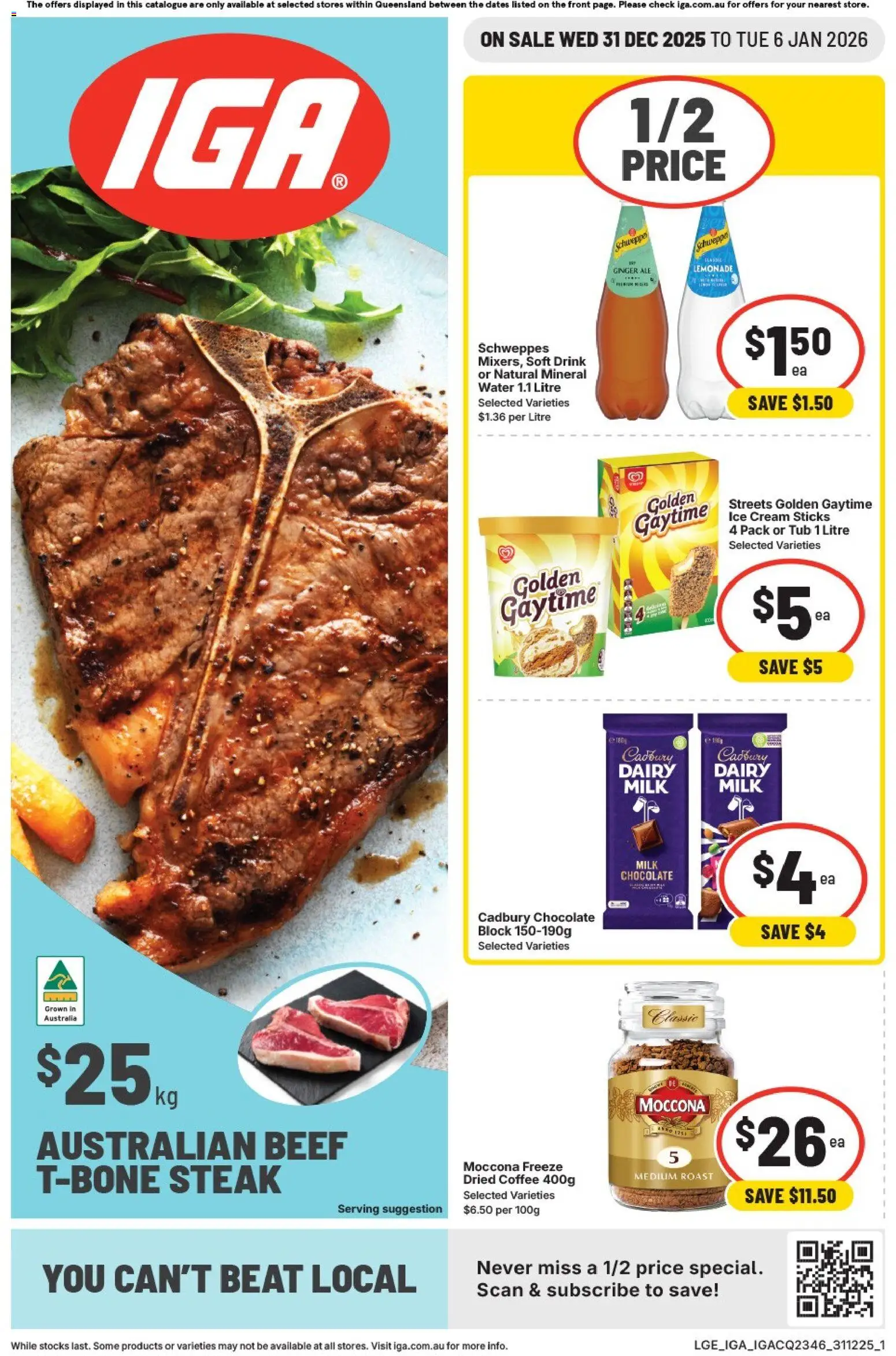 IGA catalogue - valid from 31.12.2025 | Page: 1 | Products: Crackers, Sour cream, Cream, Laundry
