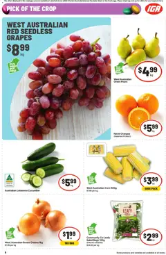 Preview of IGA catalogue WA - valid from 01.04.2026 | Page: 8 | Products: Oranges, Salad, Grapes, Bag